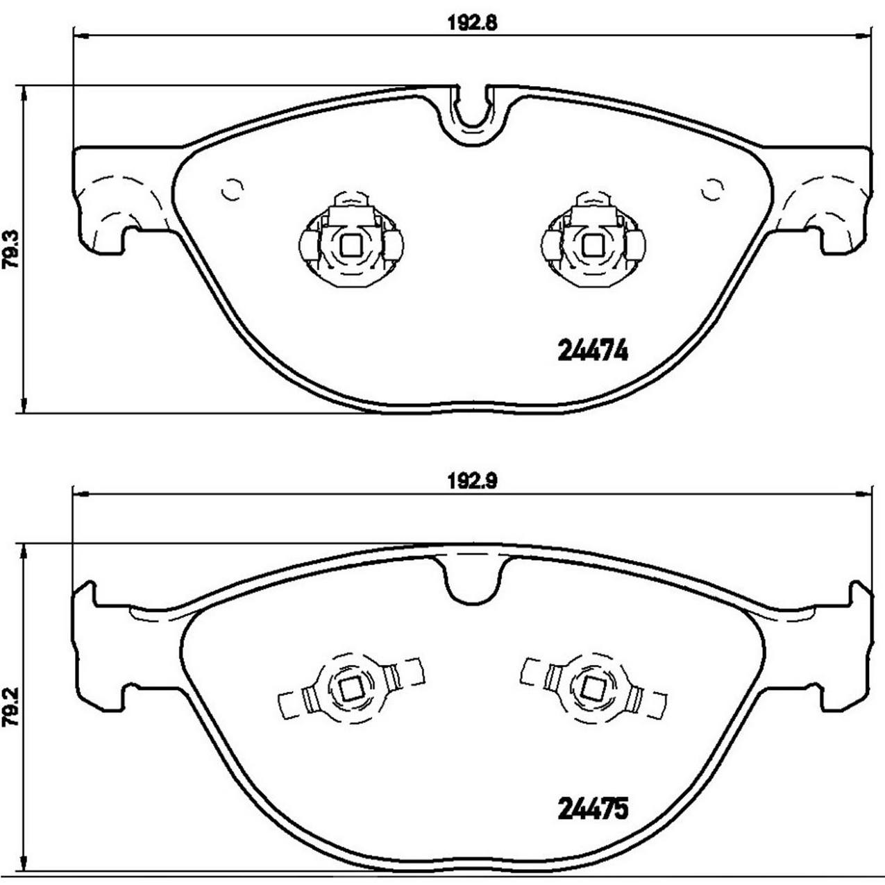 Jaguar Disc Brake Pad Kit Front and Rear (LowMet) C2D3801 Brembo 1560386KIT