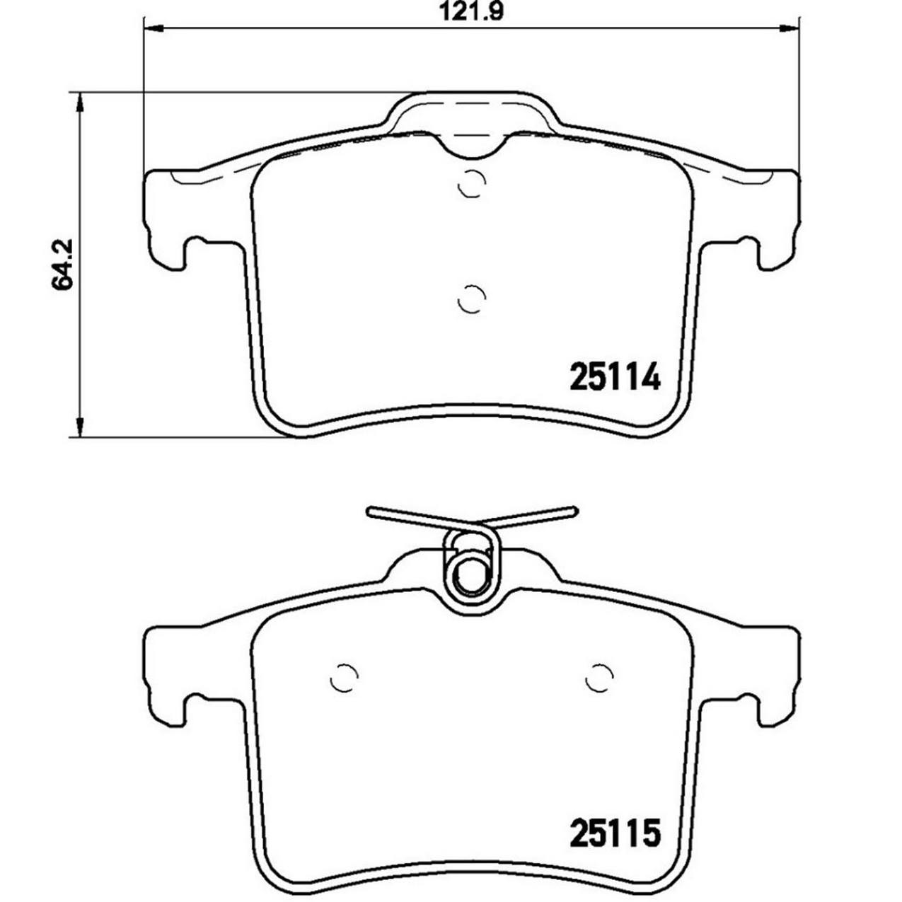 Jaguar Disc Brake Pad Set - Rear (Low-Met) C2D3792 Brembo