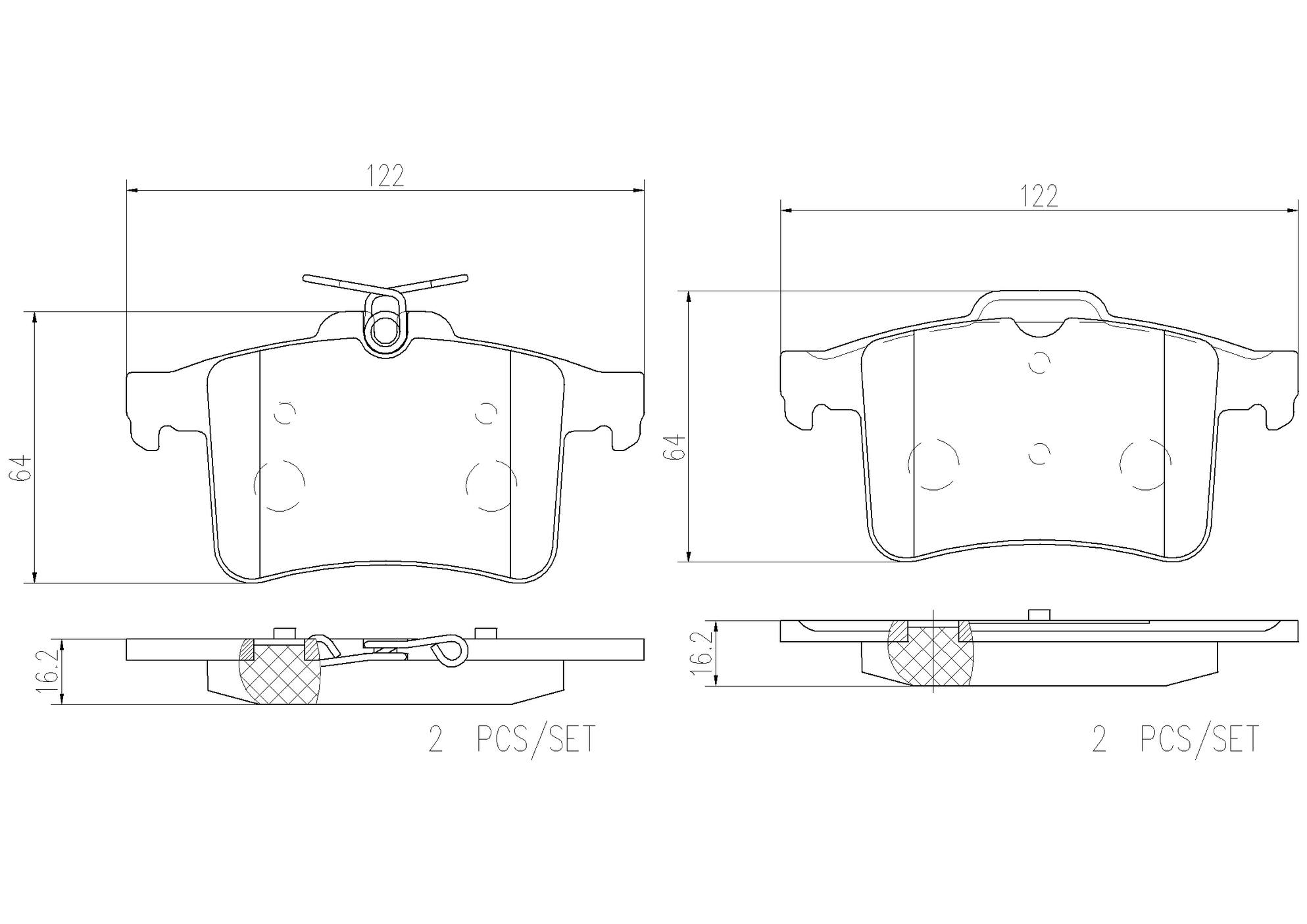 Jaguar Disc Brake Pad Set - Rear (Ceramic) C2D3792 Brembo