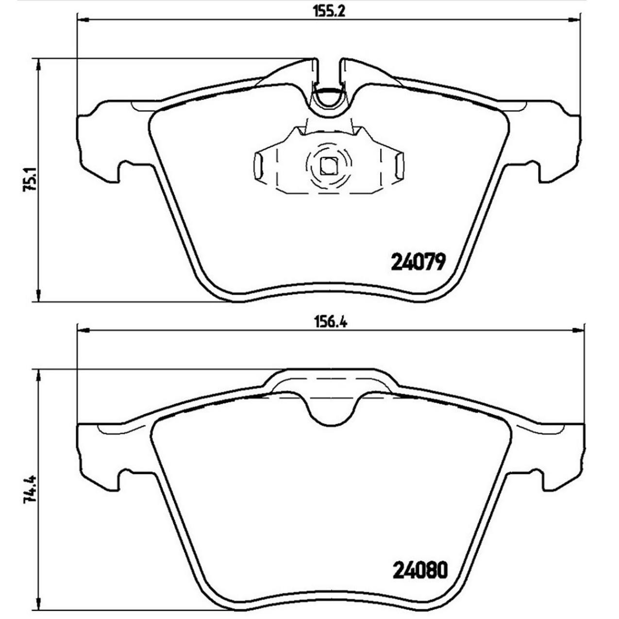 Jaguar Disc Brake Pad Set - Front (Low-Met) C2Z32076 Brembo