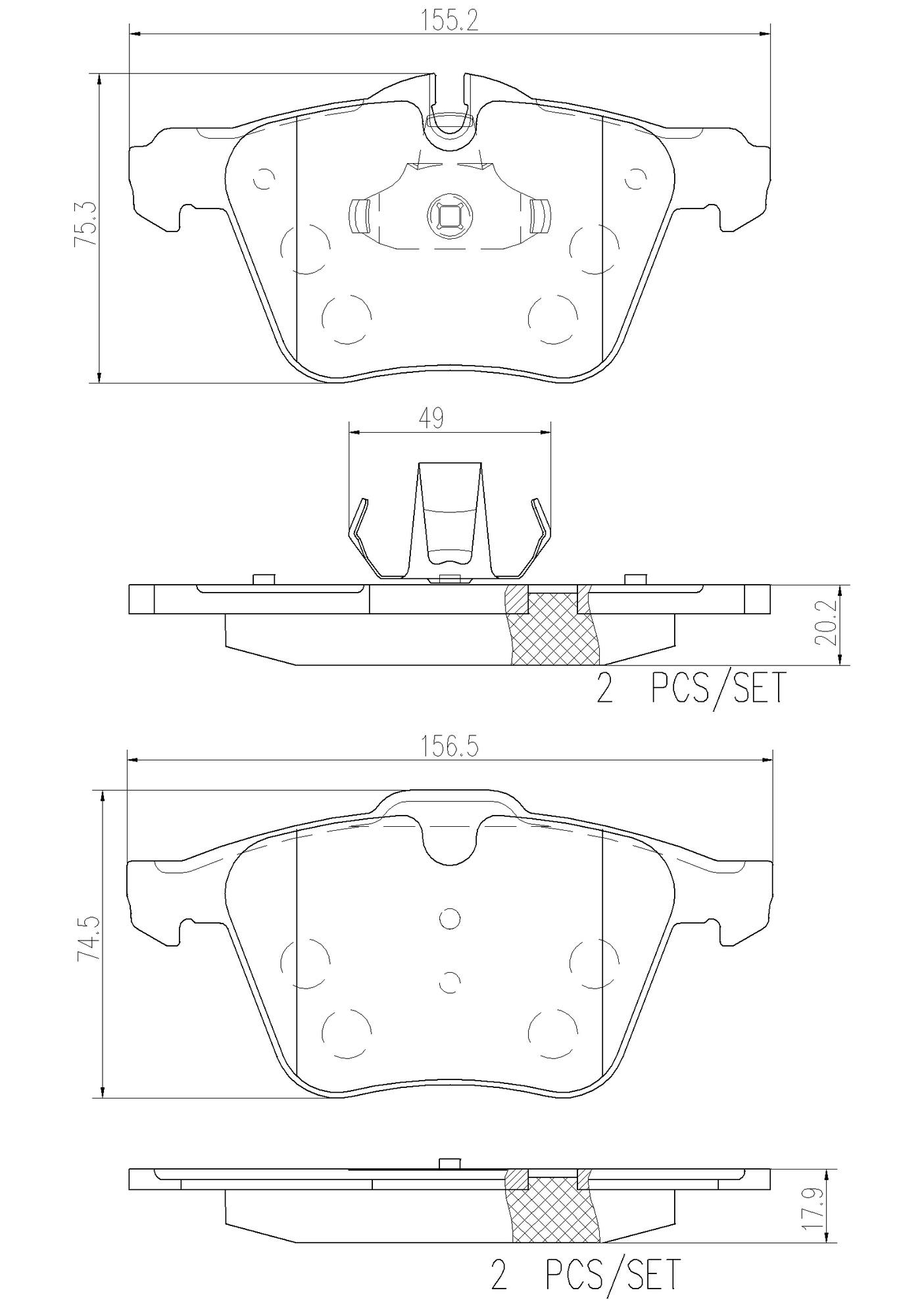 Jaguar Disc Brake Pad Set - Front (Ceramic) C2Z32076 Brembo