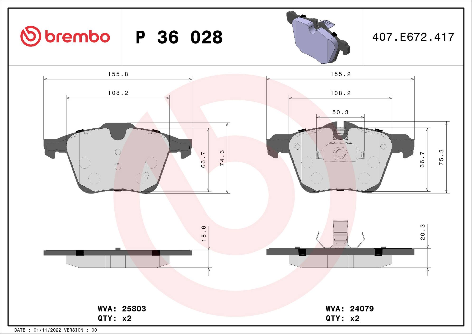 Jaguar Disc Brake Pad Kit Front and Rear (LowMet) T2R10202 Brembo 1560560KIT