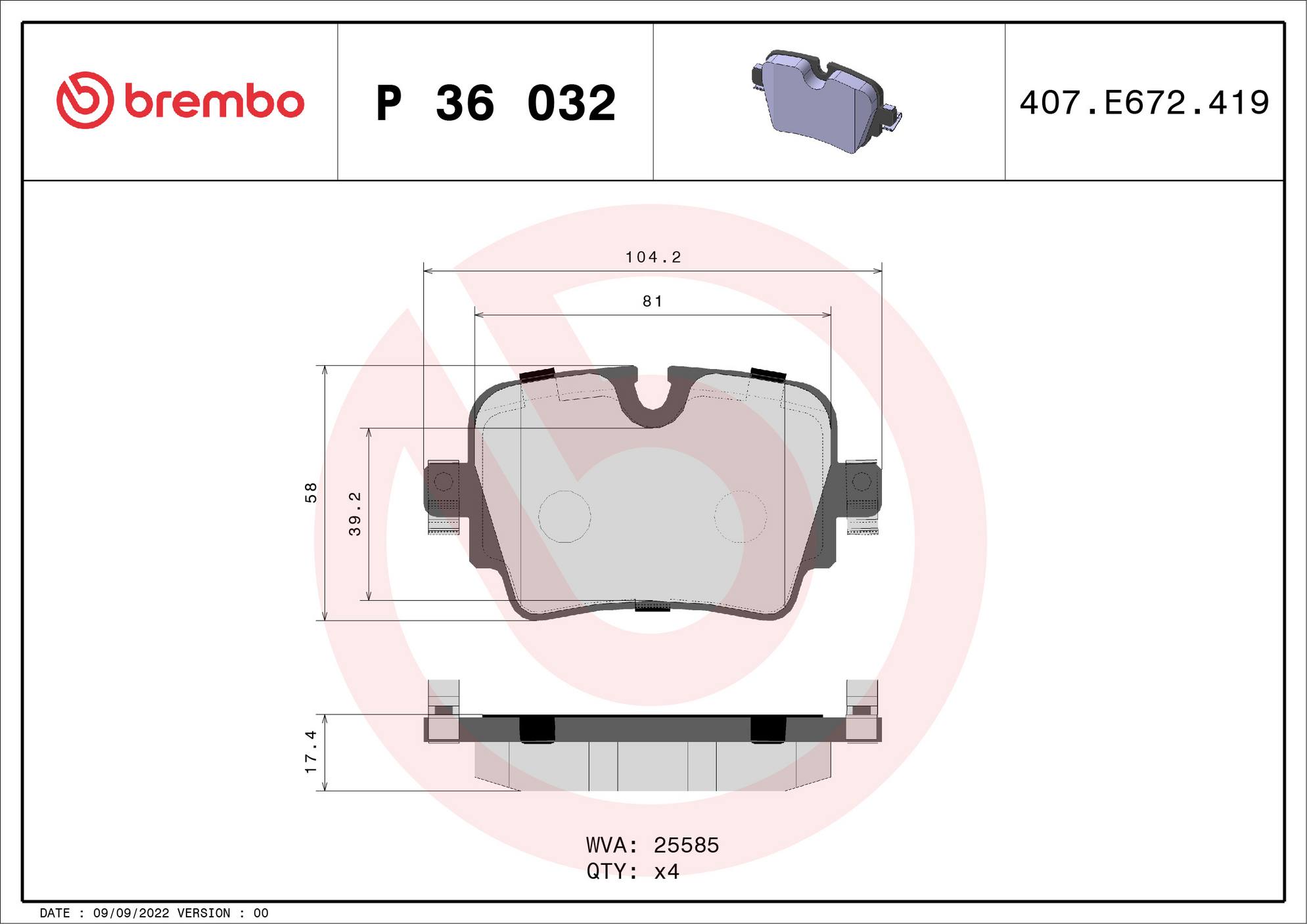 Jaguar Disc Brake Pad Set - Rear (Low-Met) T2R7945 Brembo