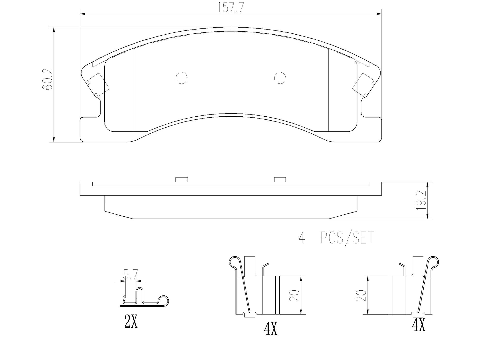 Jeep Disc Brake Pad Set - Front (Ceramic) 5093183AB Brembo