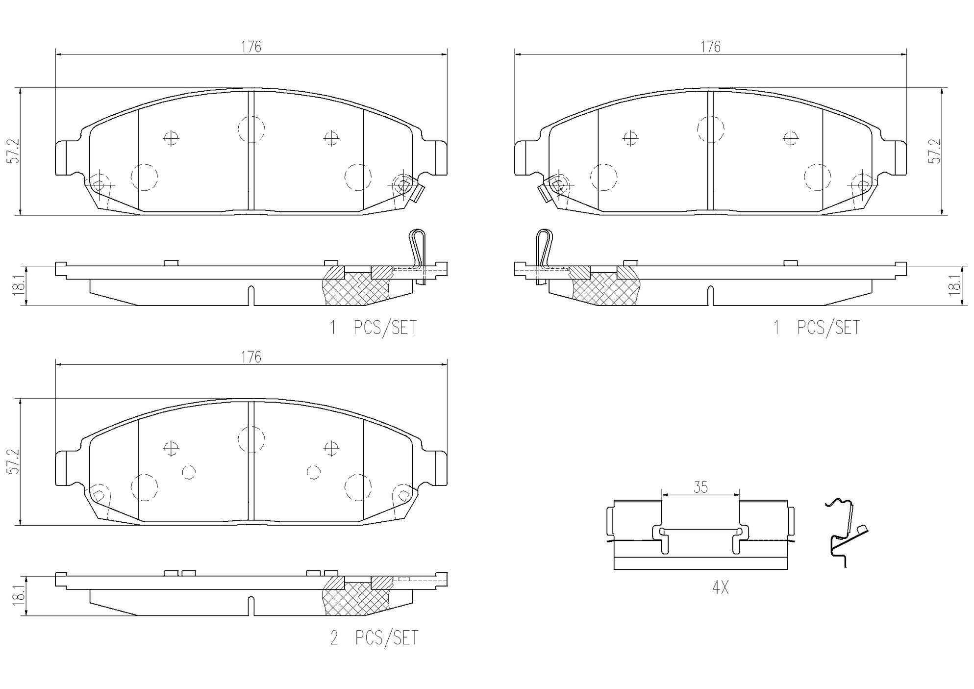 Jeep Disc Brake Pad Set – Front (Ceramic) 5080868AC Brembo Brembo P37010N