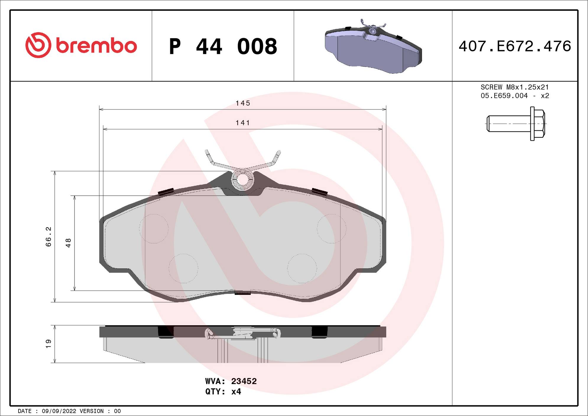 Land Rover Disc Brake Pad Set - Front (Low-Met) STC3685 Brembo