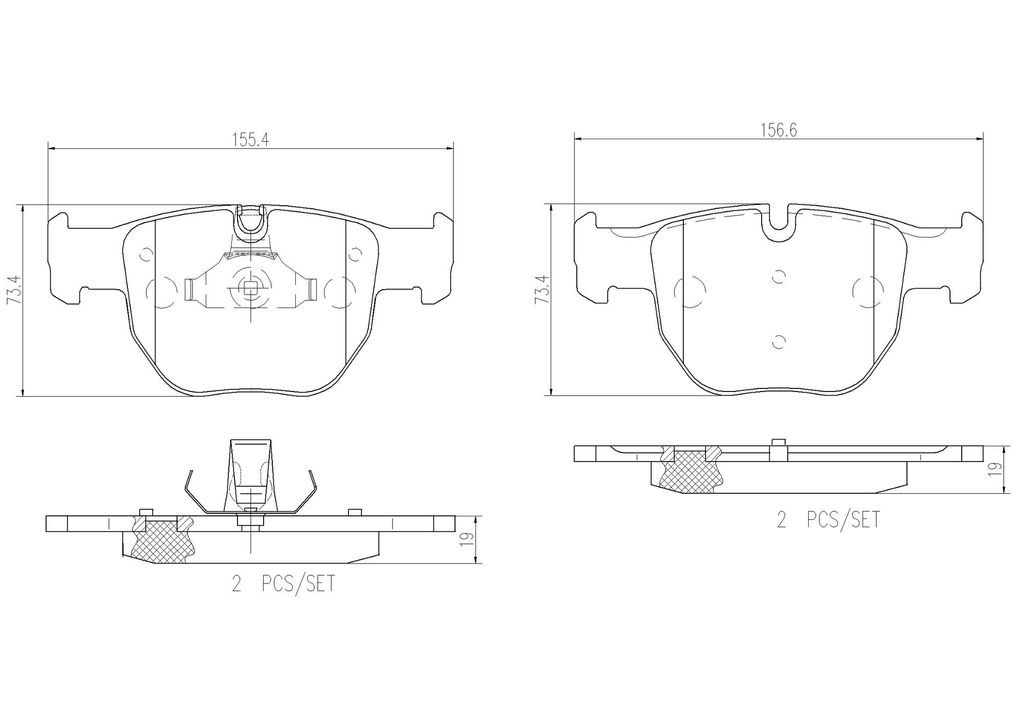 Land Rover Disc Brake Pad Set - Front (Ceramic) SFC500080 Brembo