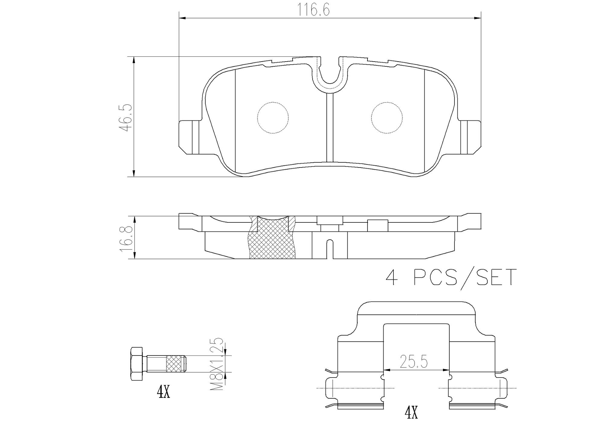 Land Rover Disc Brake Pad Set - Rear (Ceramic) SFP500140 Brembo