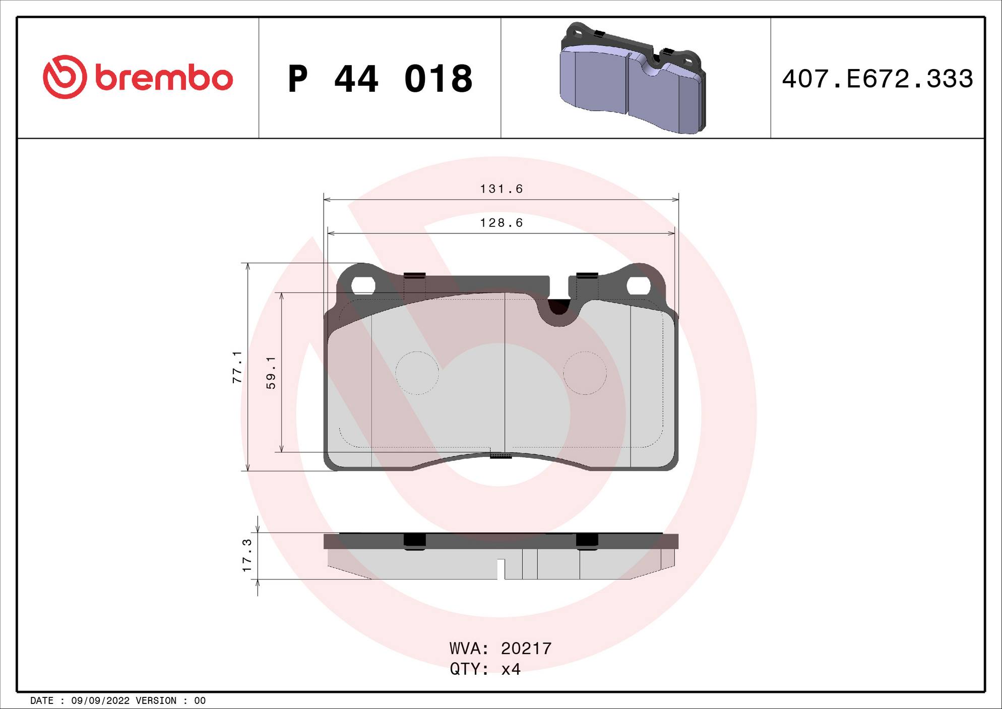 Land Rover Disc Brake Pad and Rotor Kit - Front (360mm) (Low-Met) Brembo