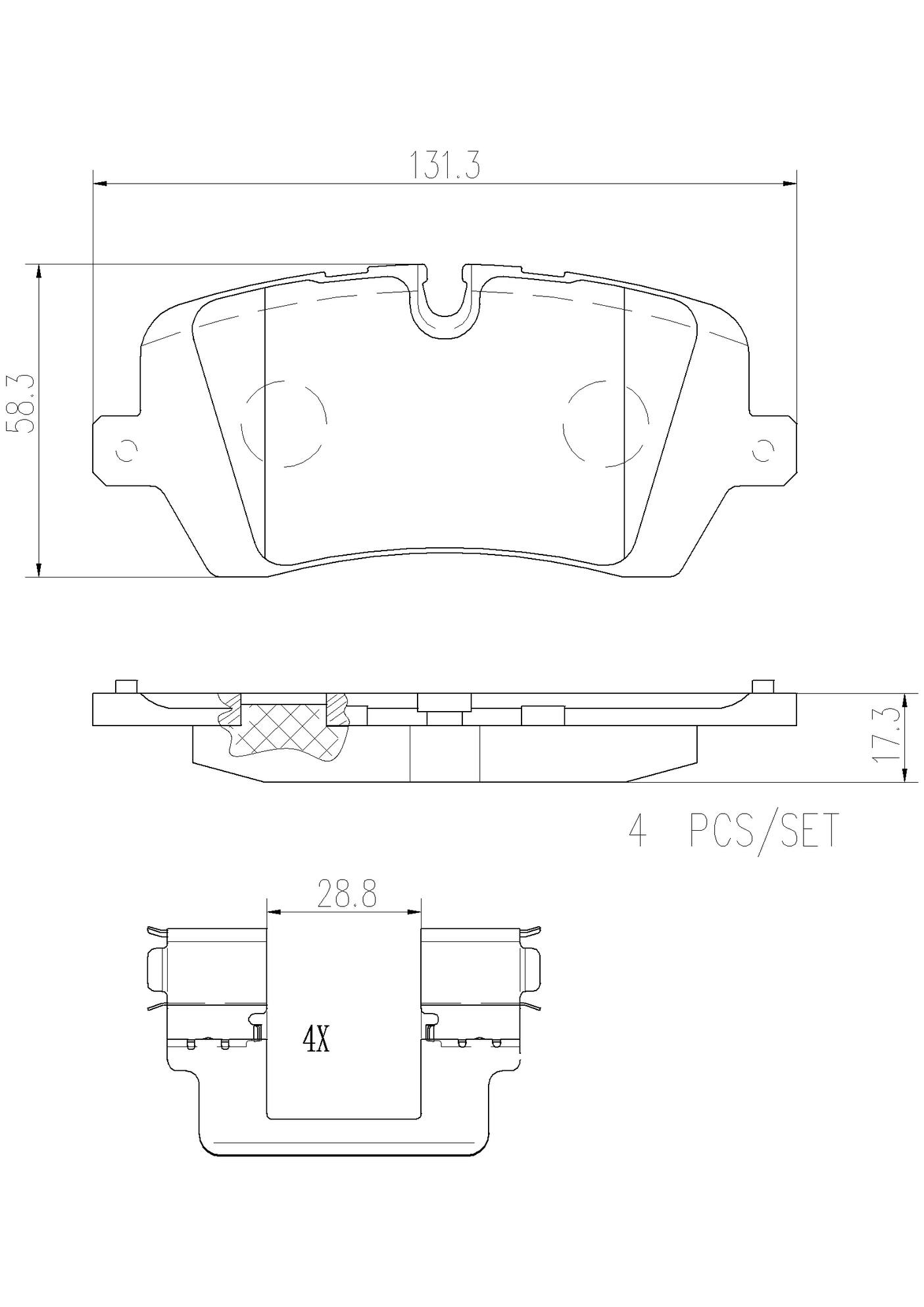 Land Rover Disc Brake Pad Set - Rear (Ceramic) LR108260 Brembo