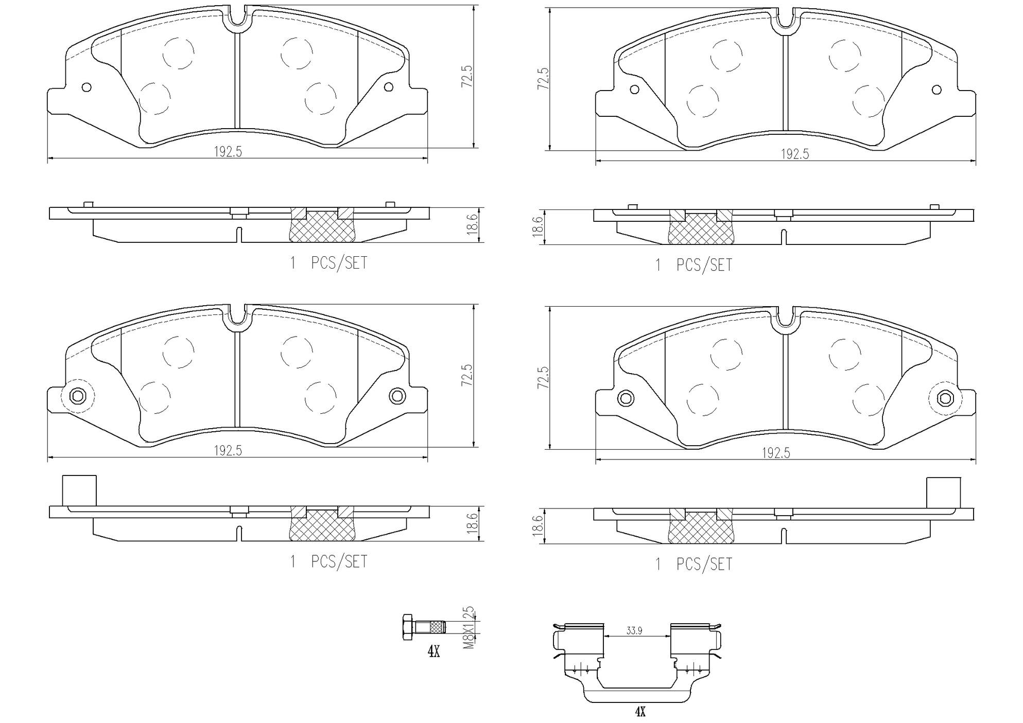 Land Rover Disc Brake Pad and Rotor Kit - Front (360mm) (Ceramic) Brembo