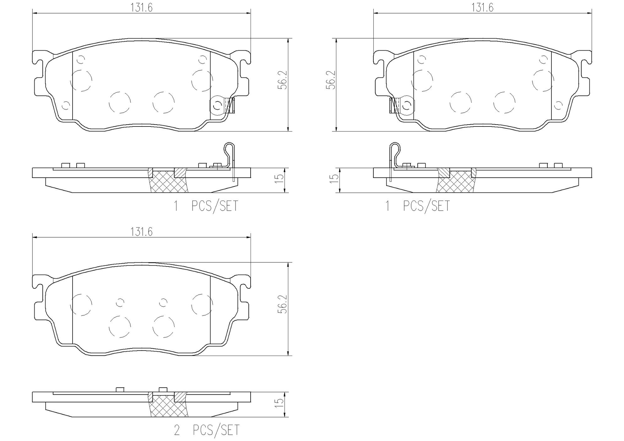 Mazda Disc Brake Pad Set - Rear (Ceramic) GJYC3328Z Brembo