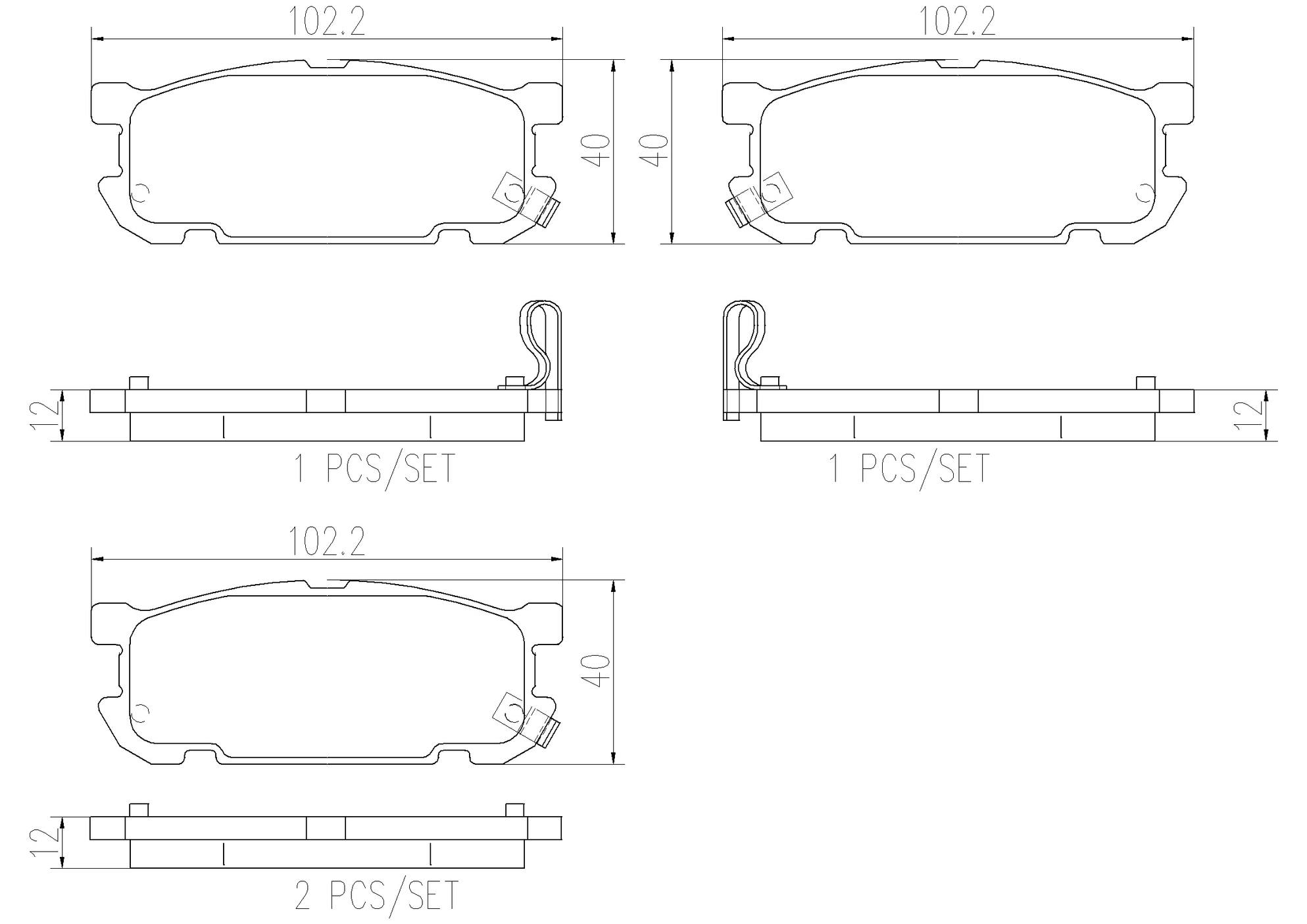 Mazda Disc Brake Pad Set - Rear (Ceramic) NCY32648ZA Brembo