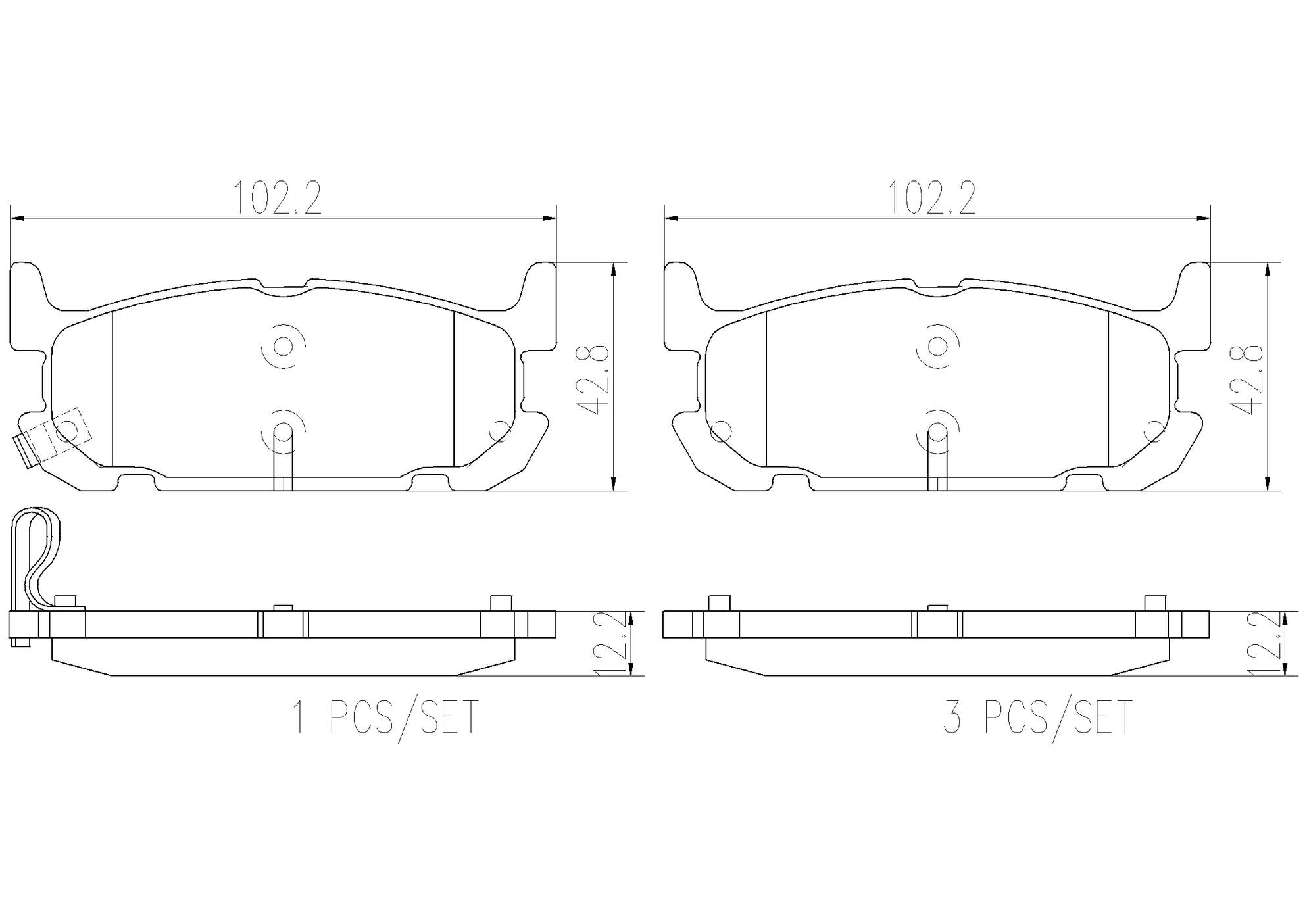 Mazda Disc Brake Pad Set - Rear (Ceramic) NCY32643ZA Brembo