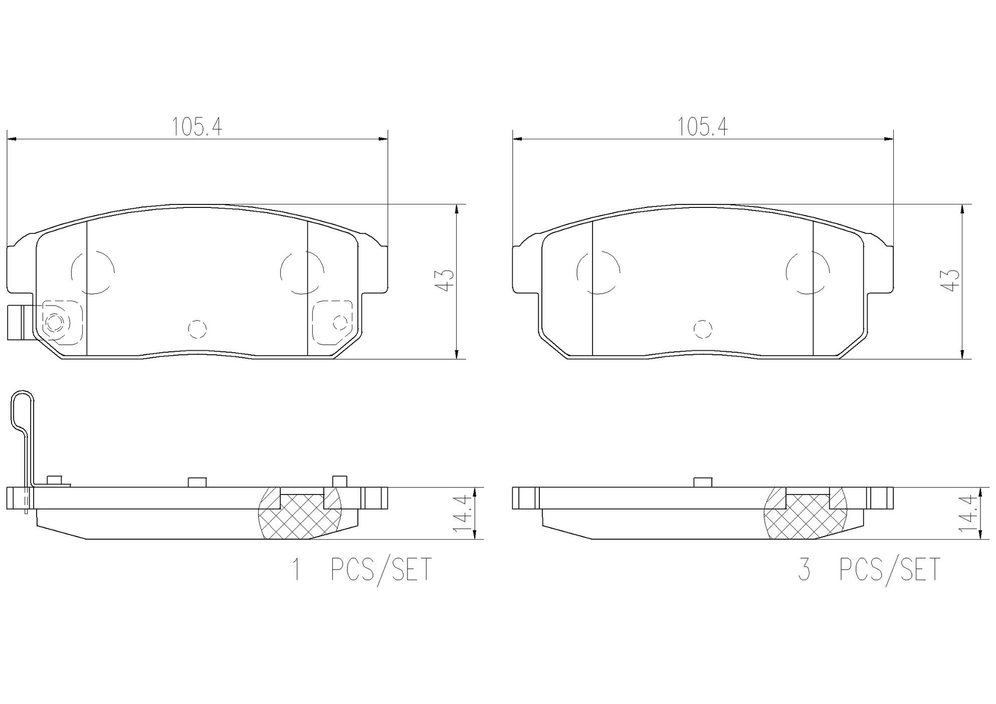 Nissan Mazda Disc Brake Pad Set - Rear (Ceramic) 44060AU091 Brembo