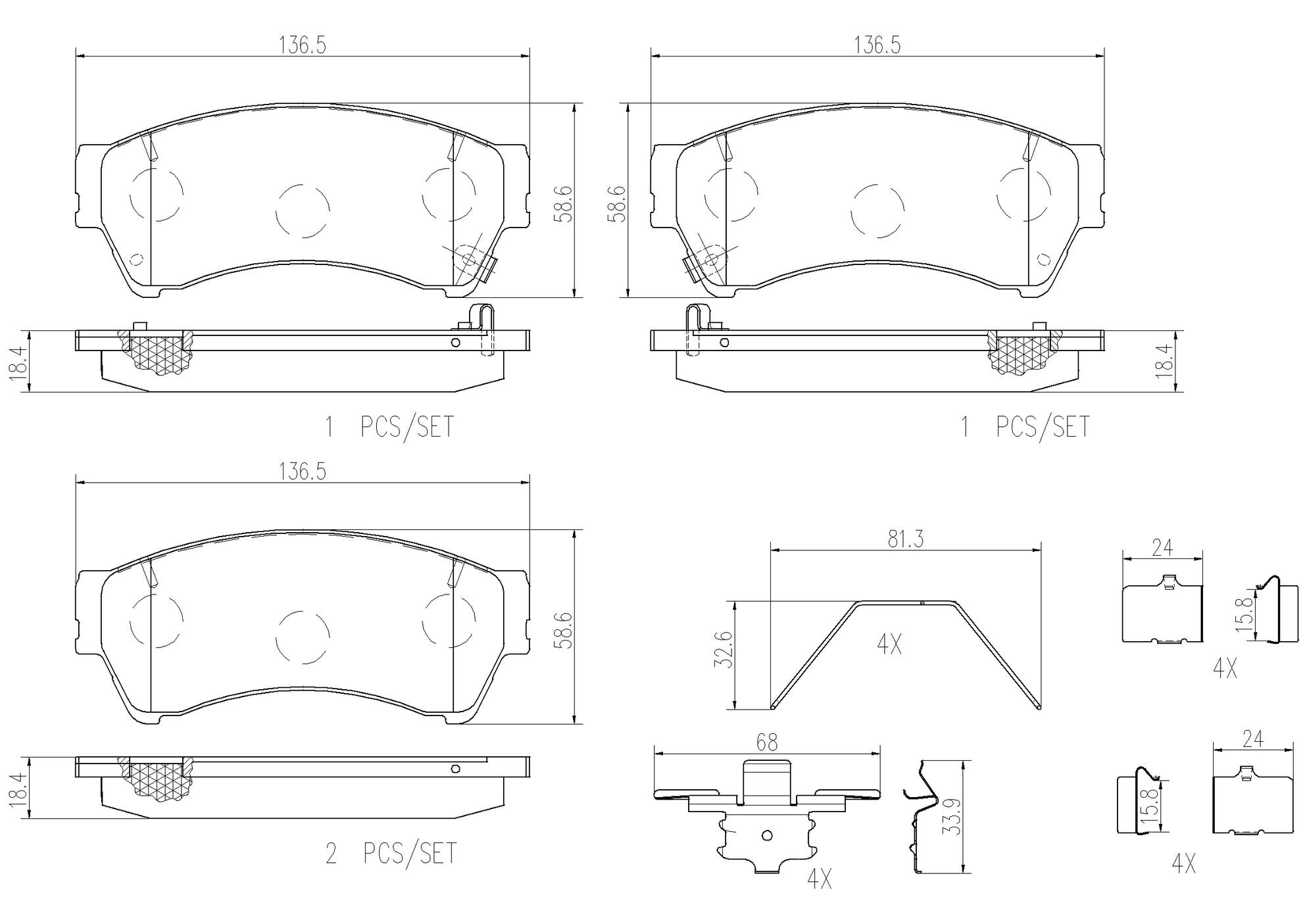 Ford Lincoln Mazda Disc Brake Pad Set - Front (Ceramic) 9E5Z2001A Brembo