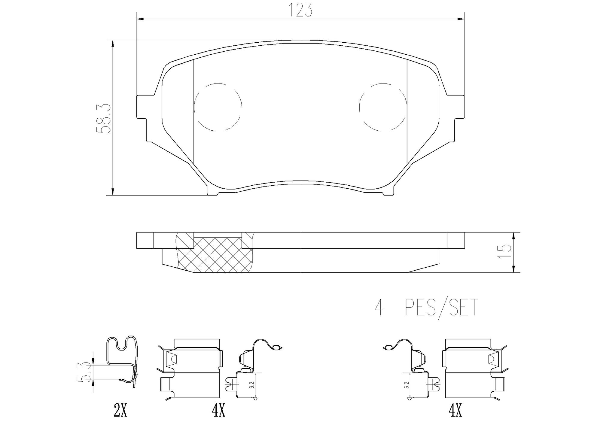 Mazda Disc Brake Pad Set - Front (Ceramic) NFY73328ZD Brembo