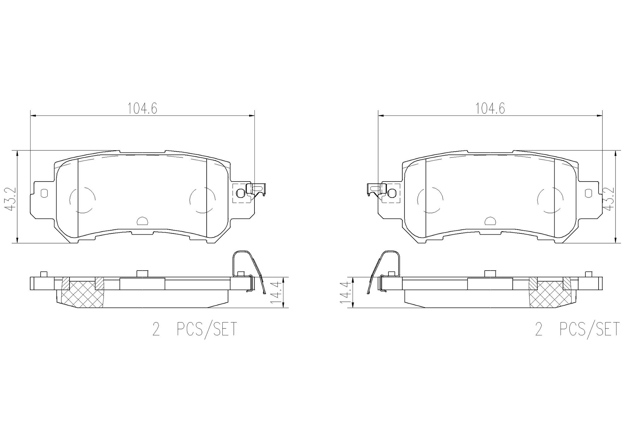 Mazda Disc Brake Pad Set - Rear (Ceramic) K0Y12648ZC Brembo