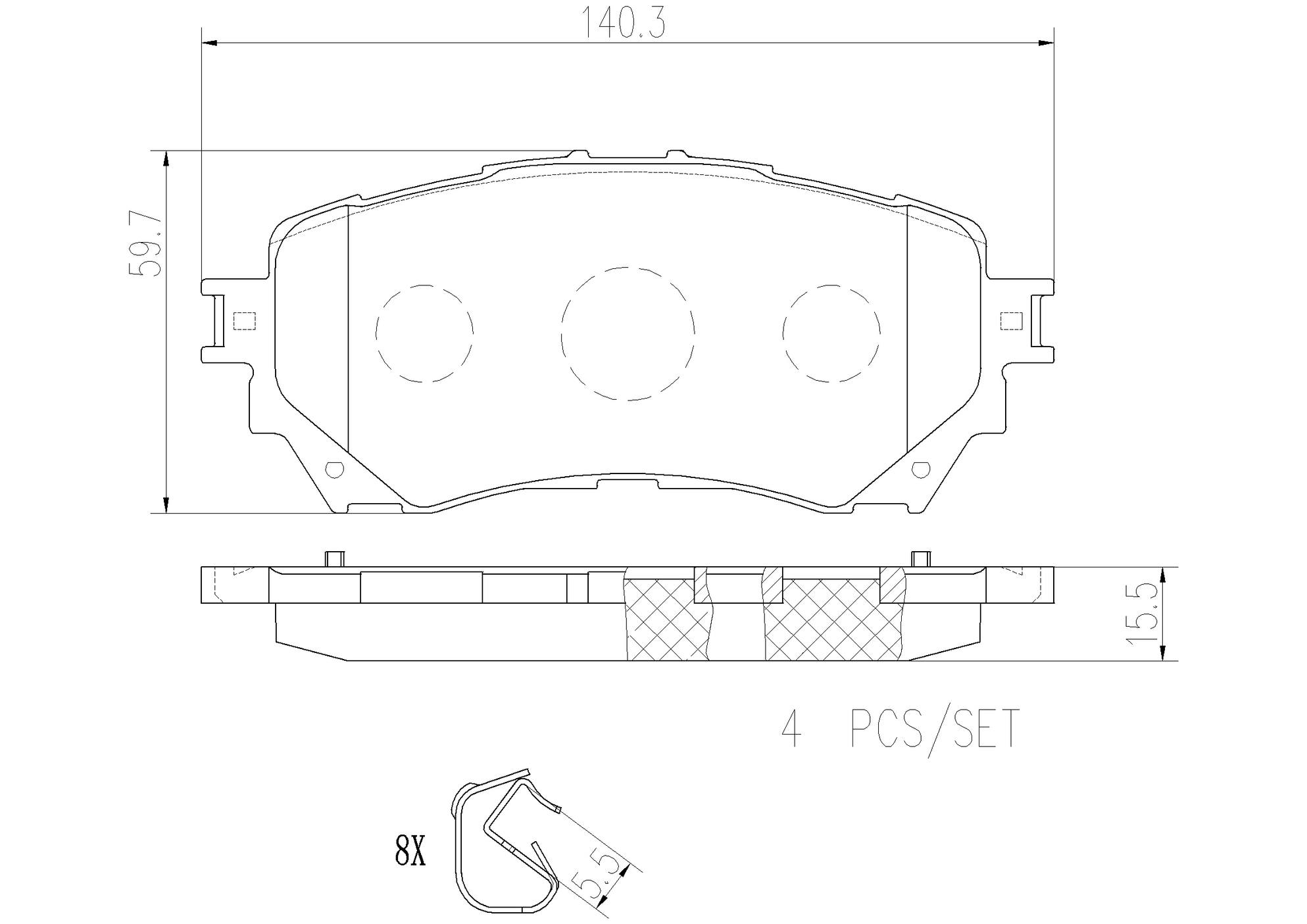 Mazda Disc Brake Pad Set - Front (Ceramic) G4YA3328ZA Brembo