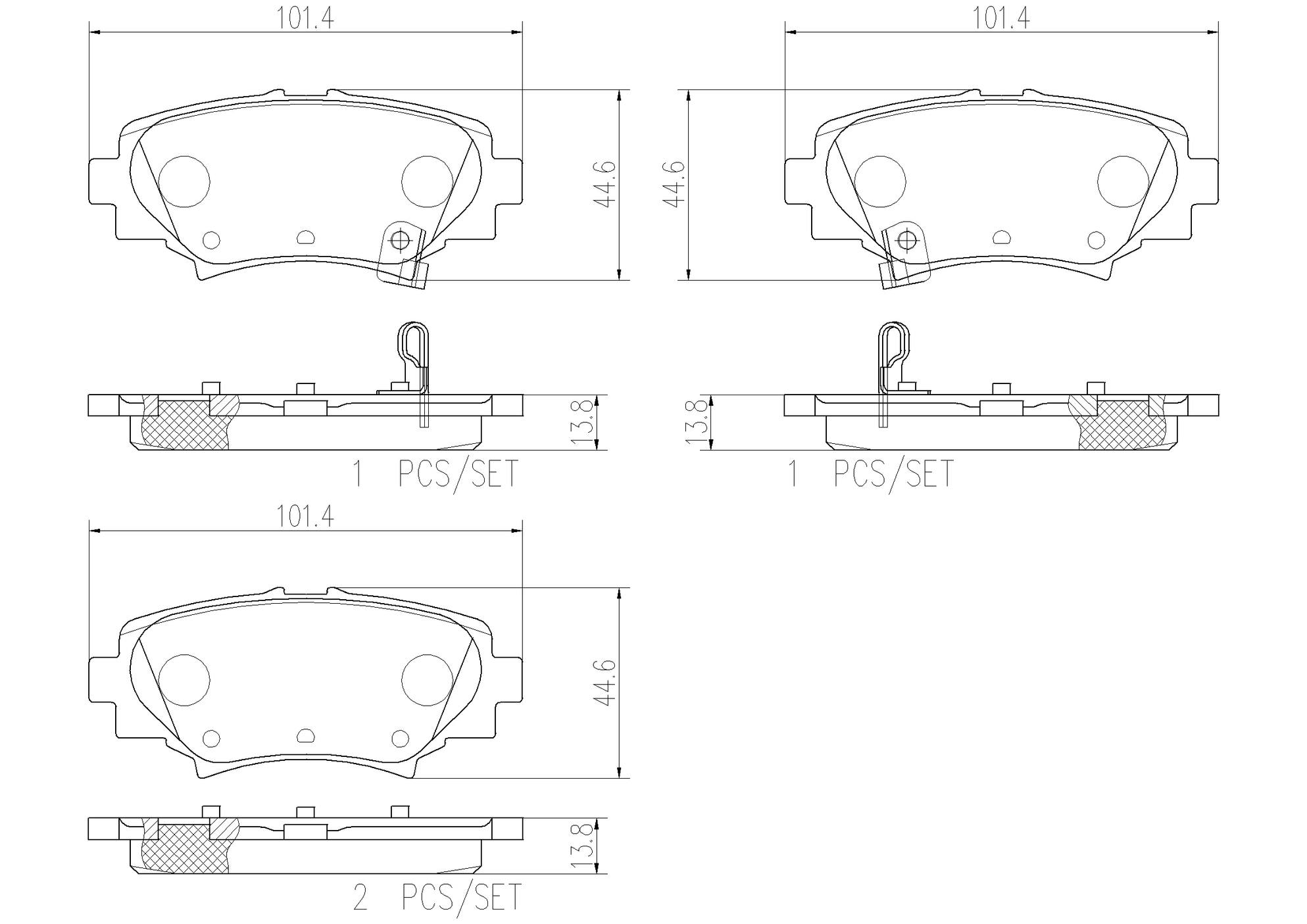 Mazda Disc Brake Pad Set - Rear (Ceramic) B4Y02648ZB Brembo