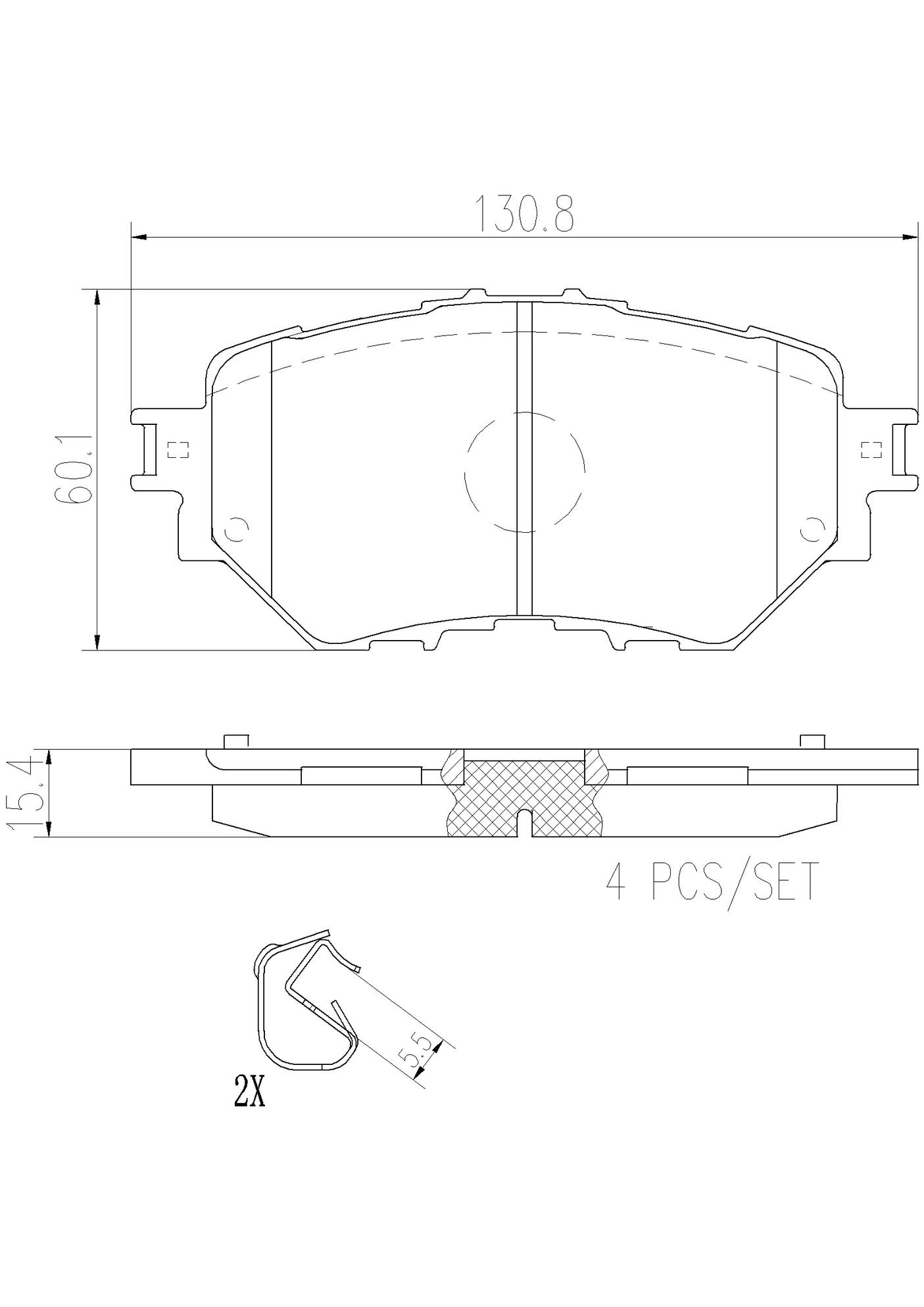 Mazda Disc Brake Pad Set – Front (Ceramic) BJY73328ZA Brembo 