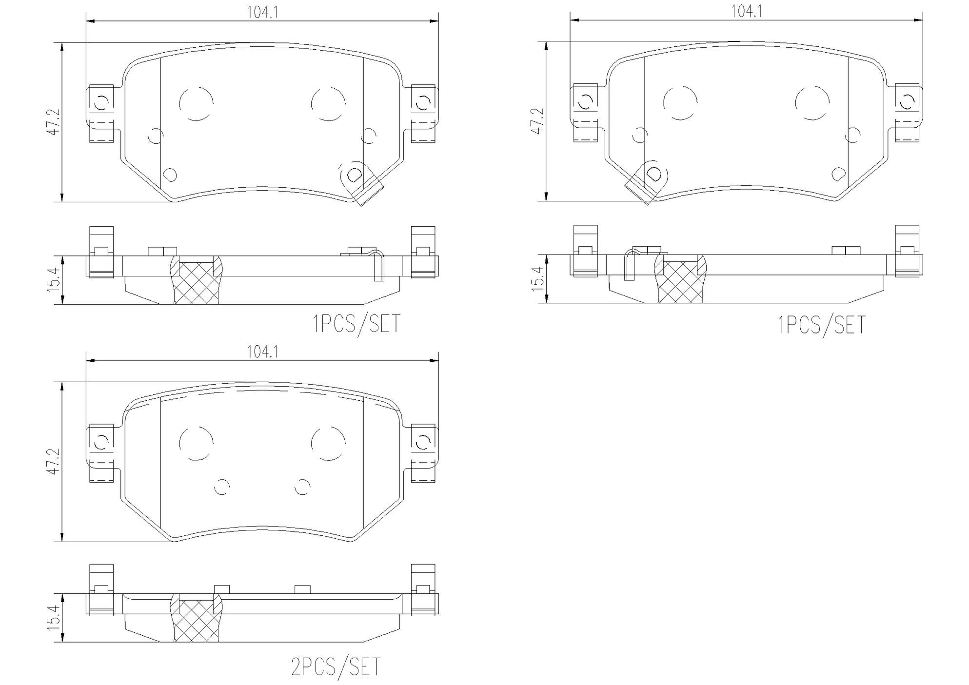 Mazda Disc Brake Pad Set - Rear (Ceramic) GVY02643ZA Brembo