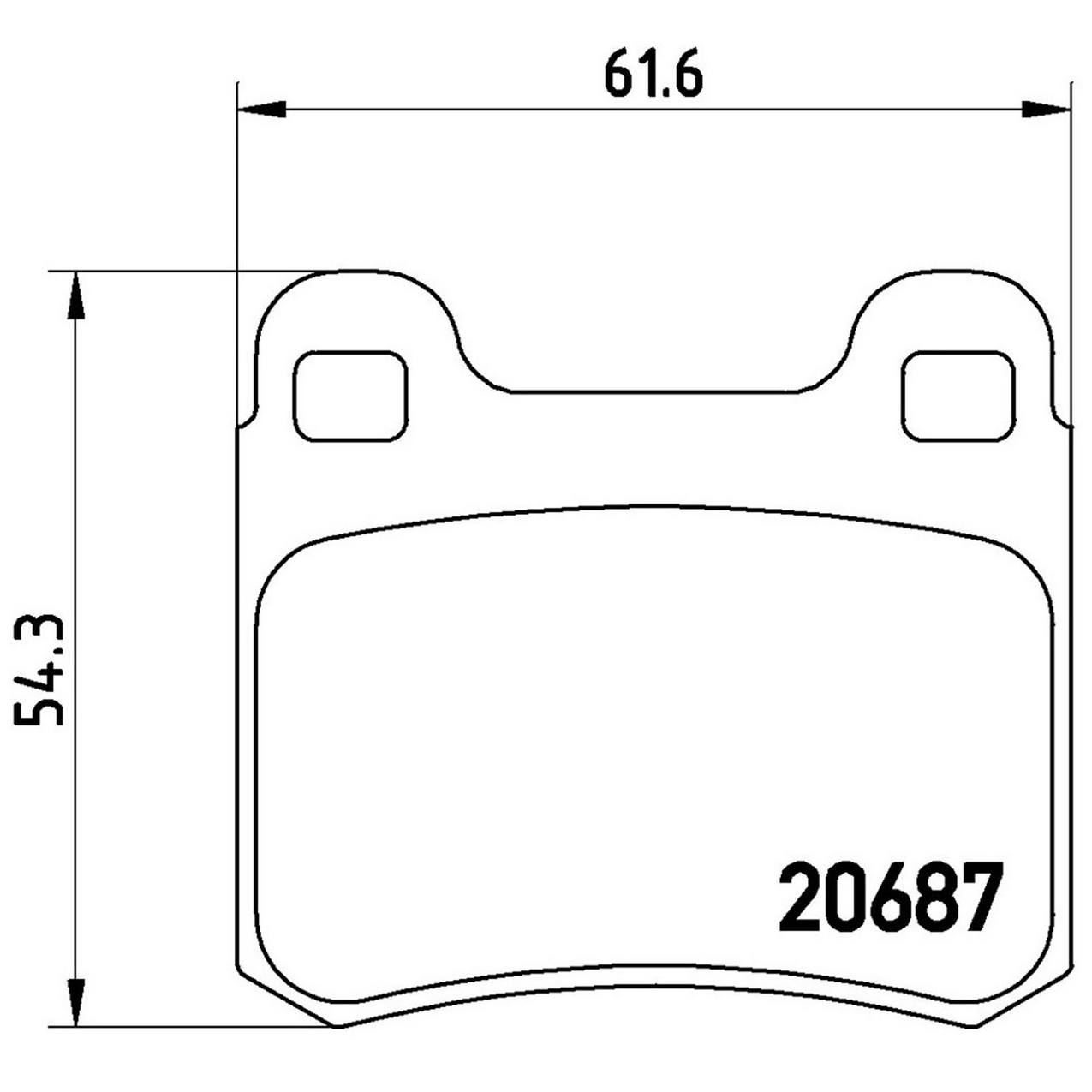 Mercedes Disc Brake Pad Set - Rear (Low-Met) 0004209820 Brembo