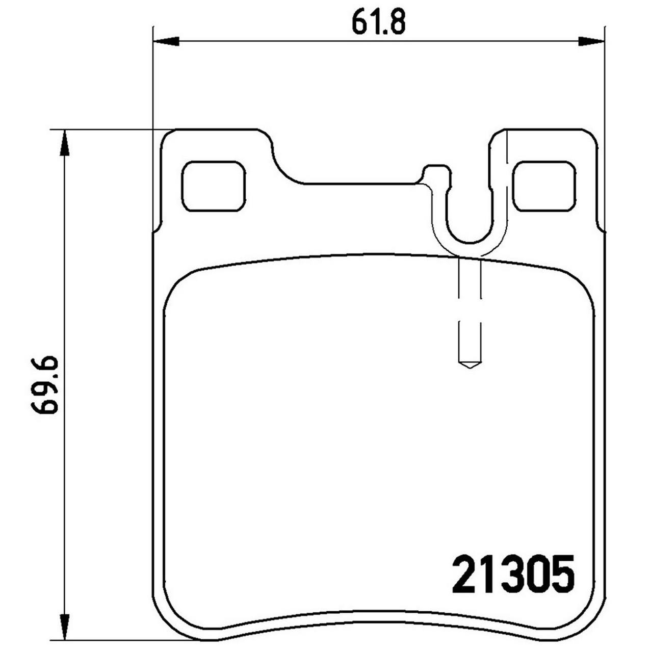 Mercedes Disc Brake Pad and Rotor Kit - Rear (290mm) (Low-Met) Brembo