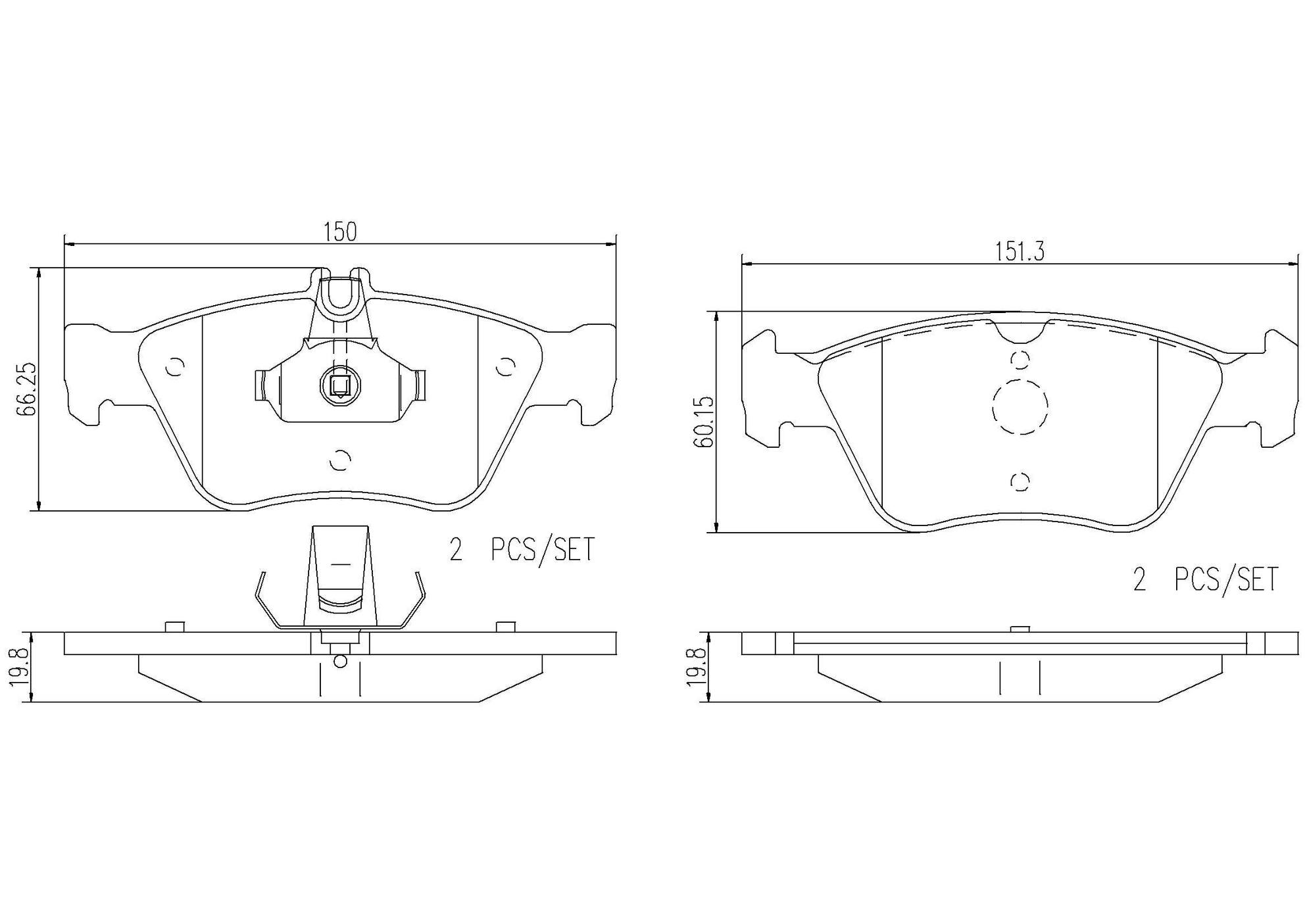 Mercedes Disc Brake Pad Set - Front (Ceramic) 004420022041 Brembo