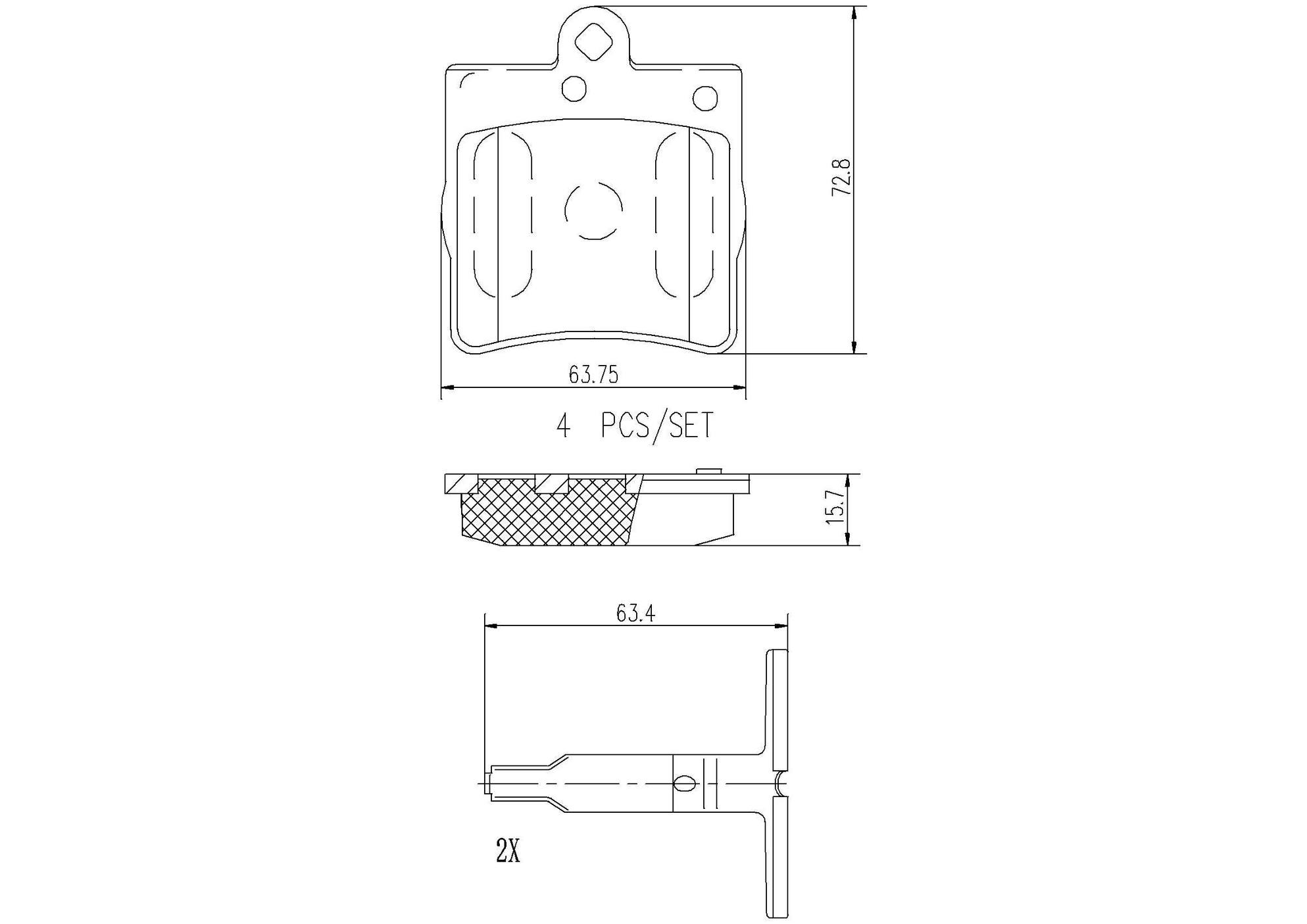 Mercedes Chrysler Disc Brake Pad and Rotor Kit - Rear (278mm) (Ceramic) (Xtra) Brembo