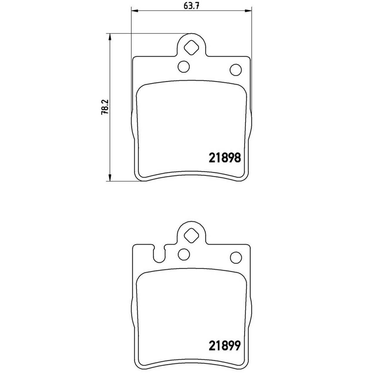 Mercedes Disc Brake Pad Set - Rear (Low-Met) 003420522041 Brembo