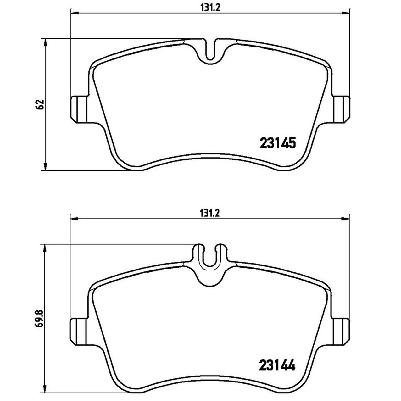 Mercedes Disc Brake Pad Set - Front (Low-Met) 0054206220 Brembo