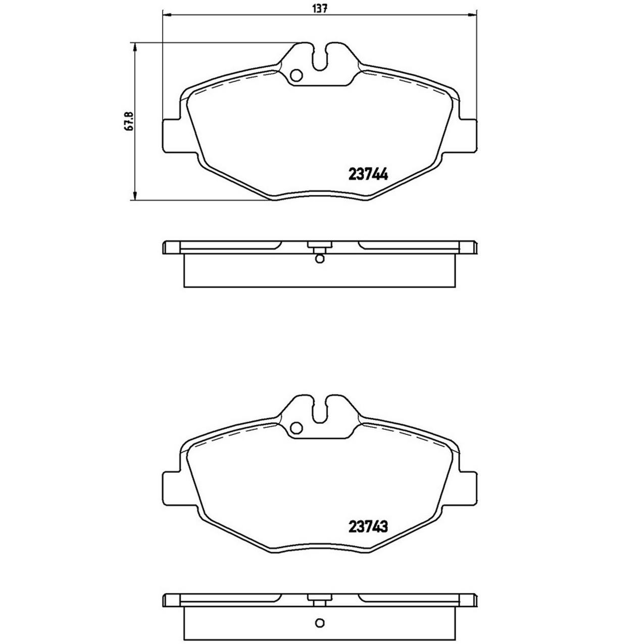 Mercedes Disc Brake Pad and Rotor Kit - Front (295mm) (Low-Met) Brembo