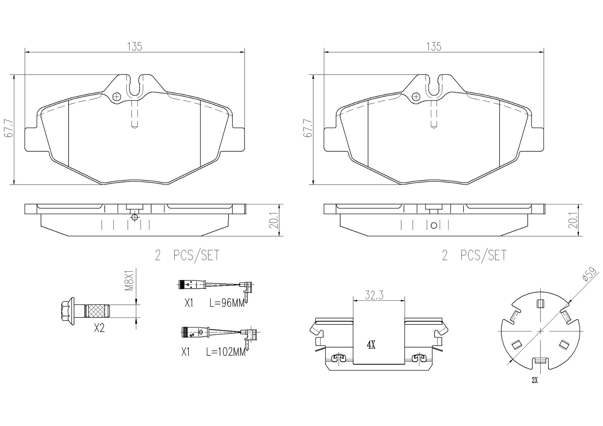 Mercedes-Benz Disc Brake Pad and Rotor Kit – Front and Rear (295mm ...