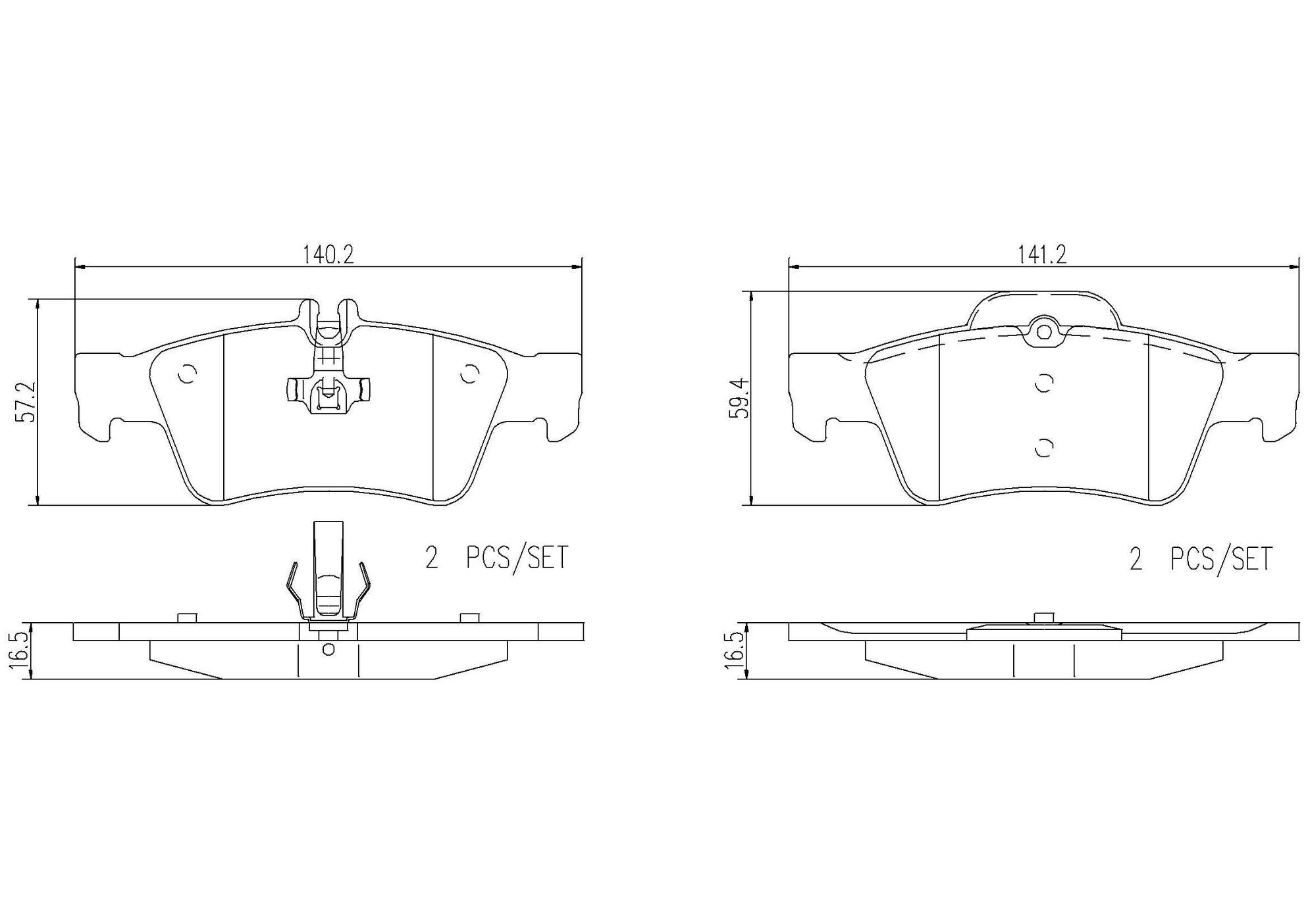 Mercedes Disc Brake Pad and Rotor Kit - Rear (300mm) (Ceramic) Brembo