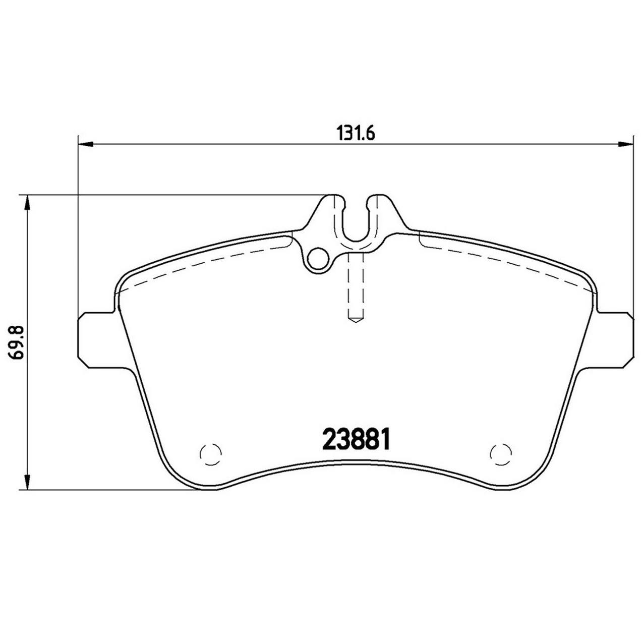 Mercedes Disc Brake Pad Set - Front (Low-Met) 163420102041 Brembo