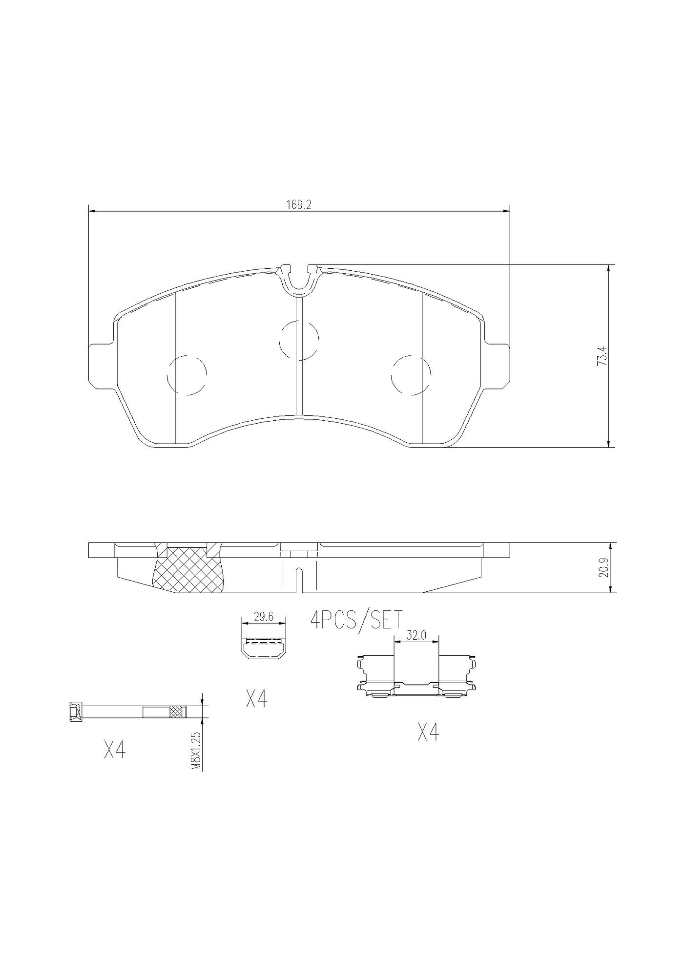 Mercedes Dodge Disc Brake Pad Set - Front (Ceramic) 9064210300 Brembo