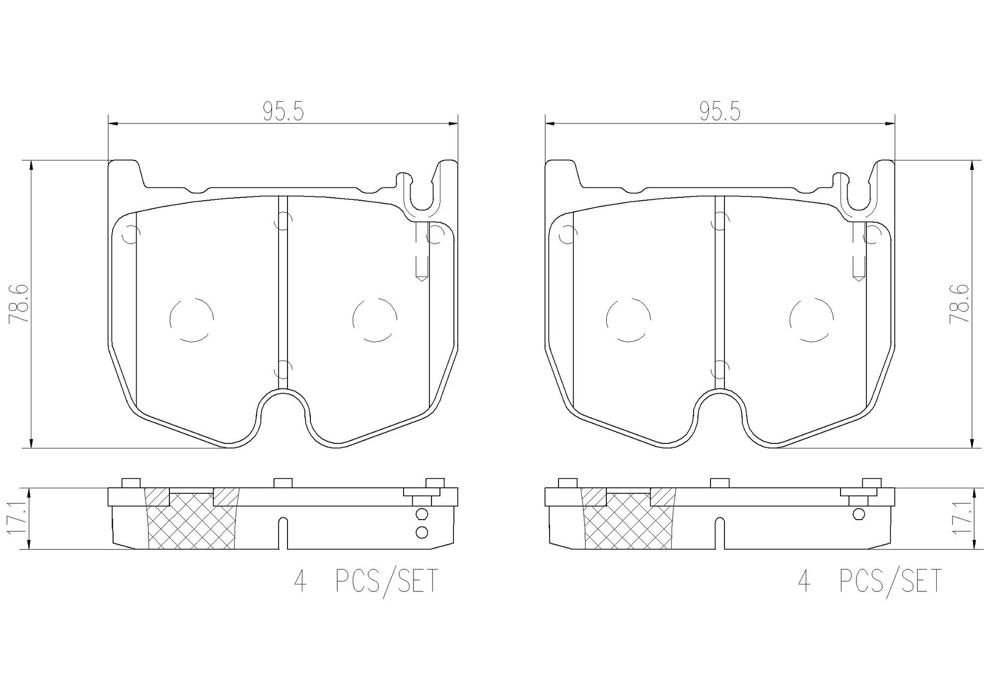 Mercedes Disc Brake Pad Set - Front (Ceramic) 004420452041 Brembo