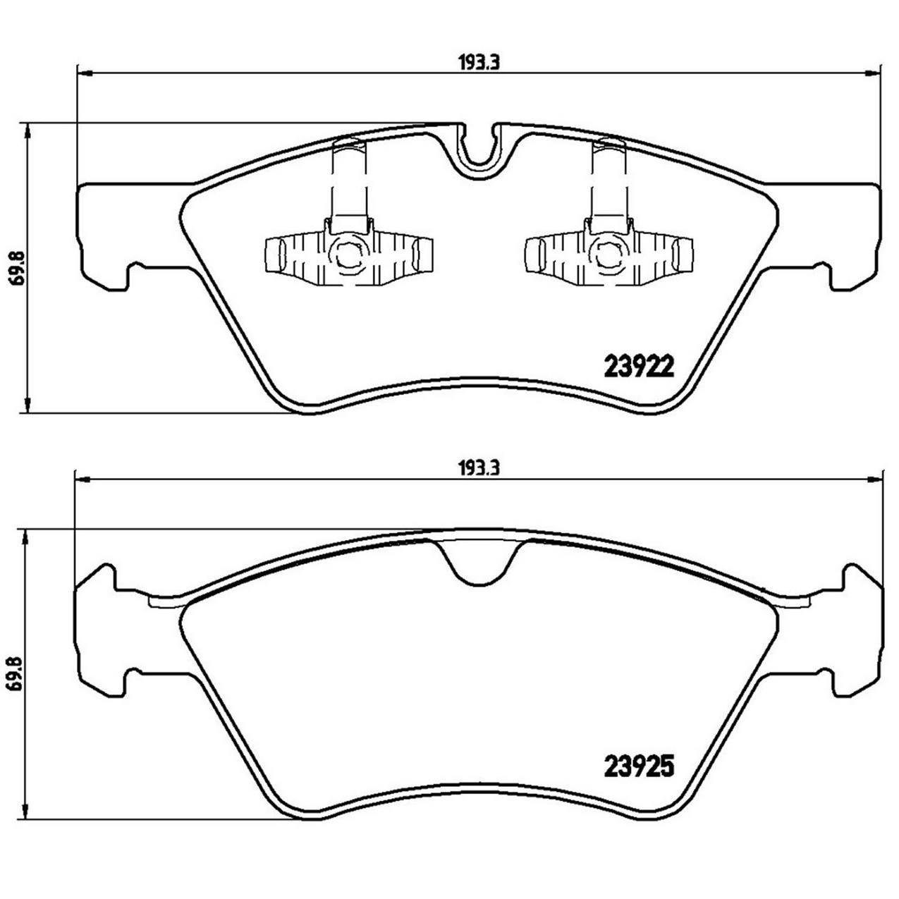 Mercedes Disc Brake Pad Set - Front (Low-Met) 164420262064 Brembo