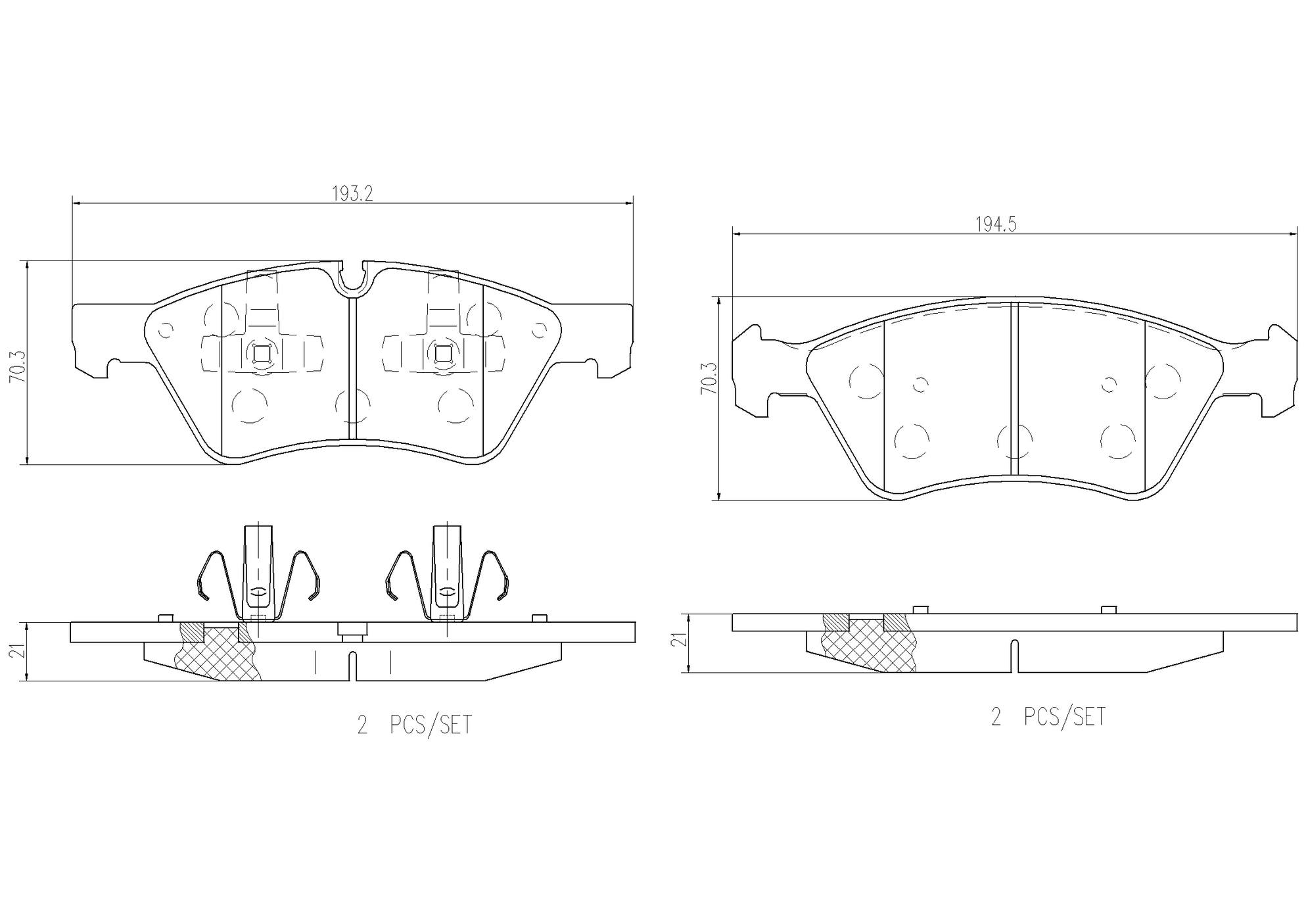 Mercedes Disc Brake Pad Set – Front (Ceramic) 1644201820 Brembo Brembo ...