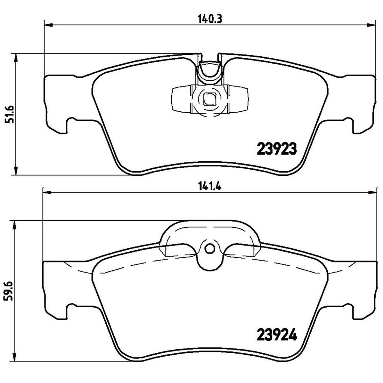 Mercedes Disc Brake Pad and Rotor Kit - Rear (330mm) (Low-Met) Brembo