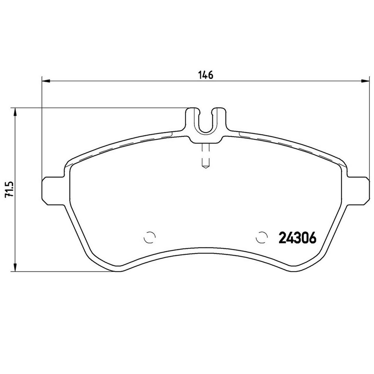 Mercedes Disc Brake Pad Set - Front (Low-Met) 0074505720 Brembo