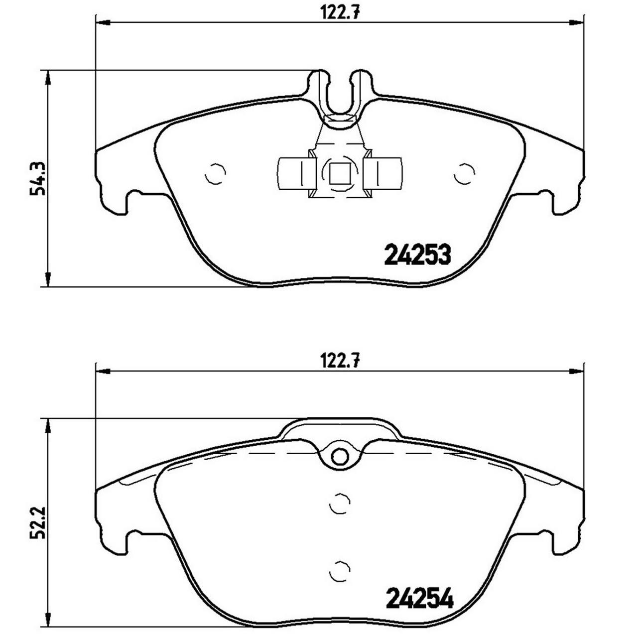 Mercedes Disc Brake Pad Set - Rear (Low-Met) 0074208520 Brembo