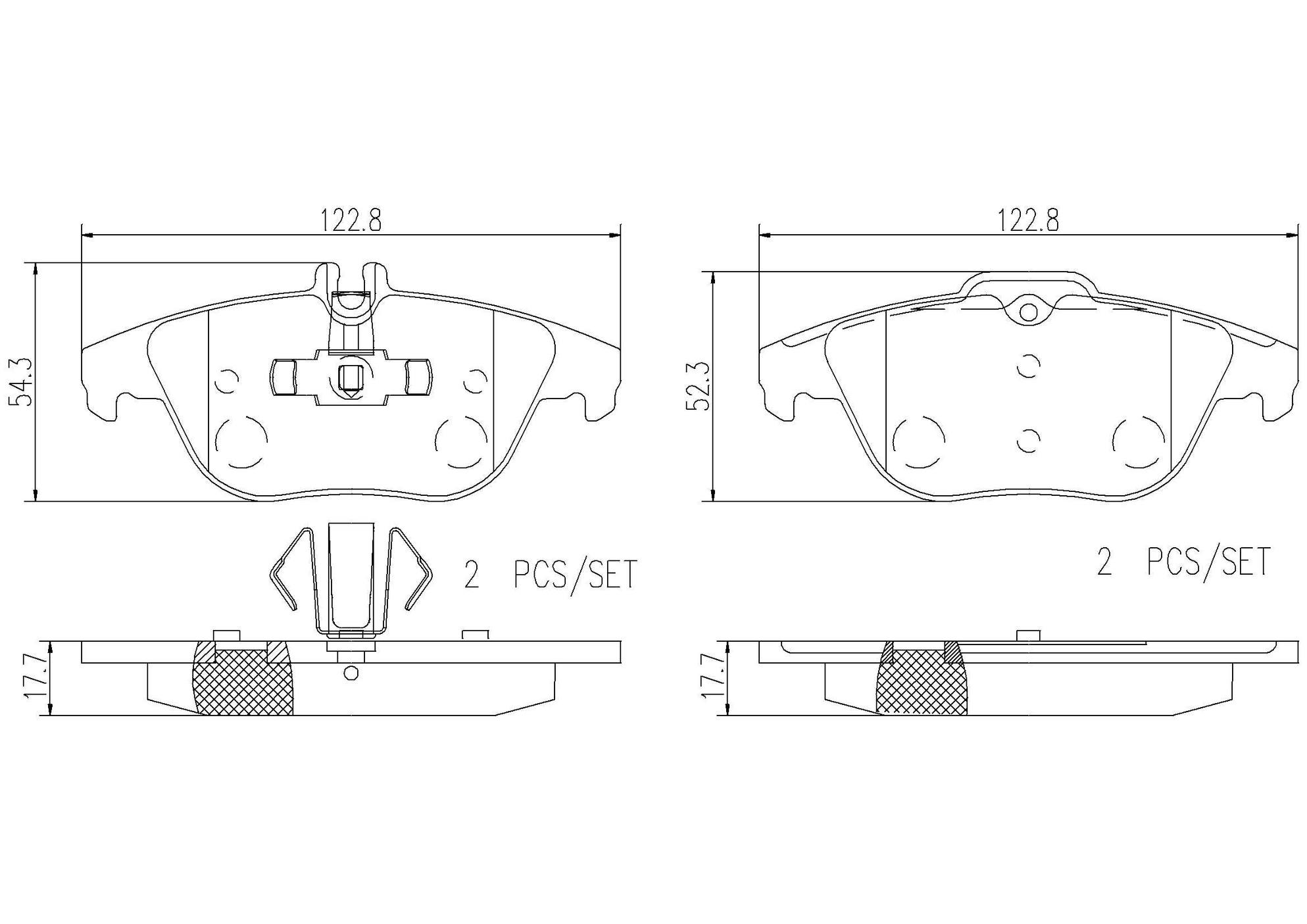 Mercedes Disc Brake Pad and Rotor Kit - Rear (300mm) (Ceramic) (Xtra) Brembo