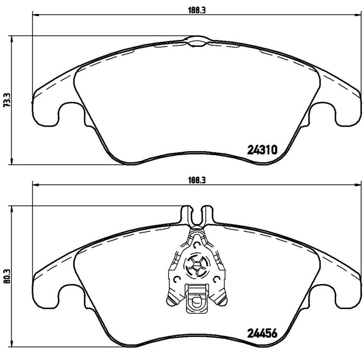 Mercedes Disc Brake Pad and Rotor Kit - Front (322mm) (Low-Met) Brembo