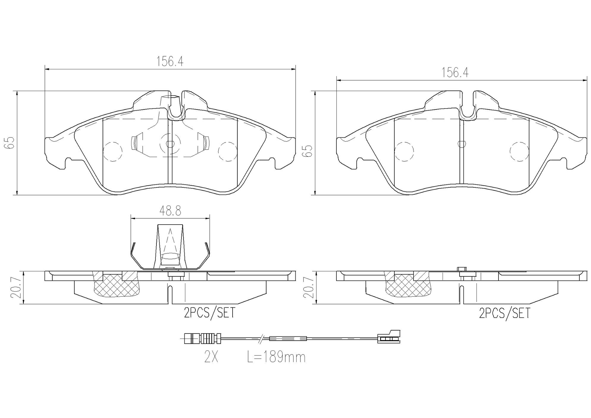 Dodge Disc Brake Pad Set - Front (Ceramic) 5103794AA Brembo