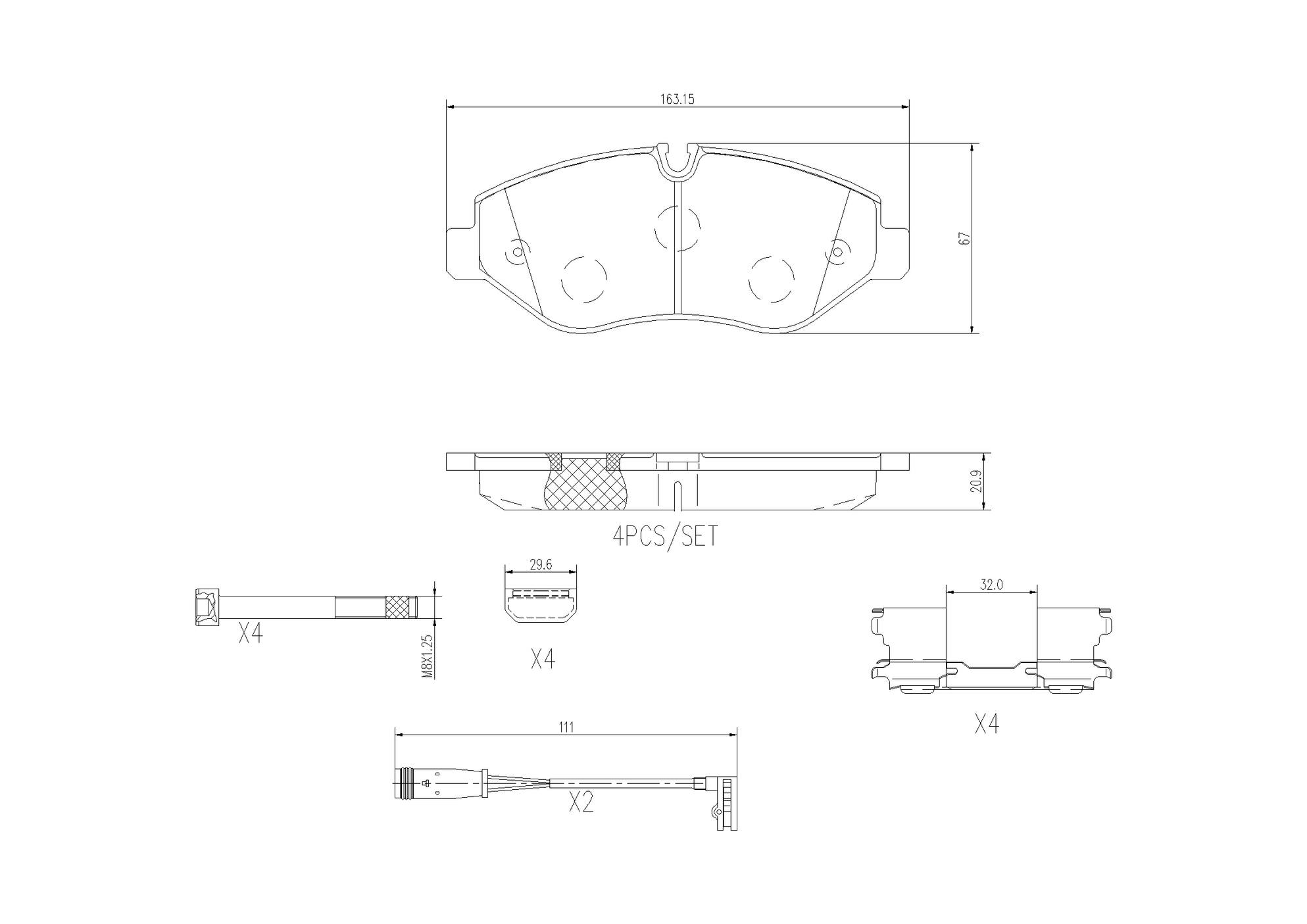 Mercedes Dodge Disc Brake Pad Set - Front (Ceramic) 9064210400 Brembo