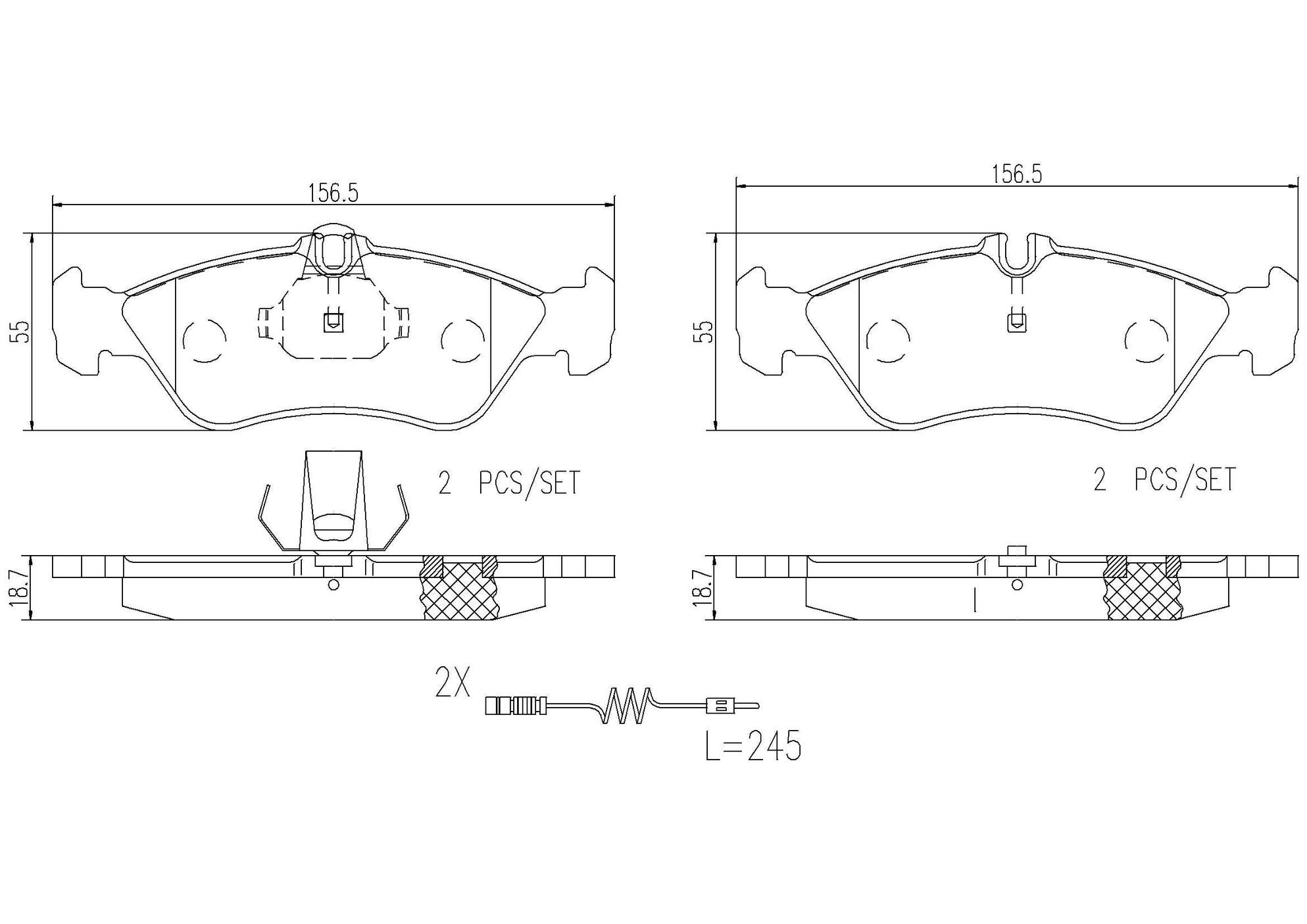 Dodge Disc Brake Pad Set - Rear (Ceramic) 5103550AA Brembo