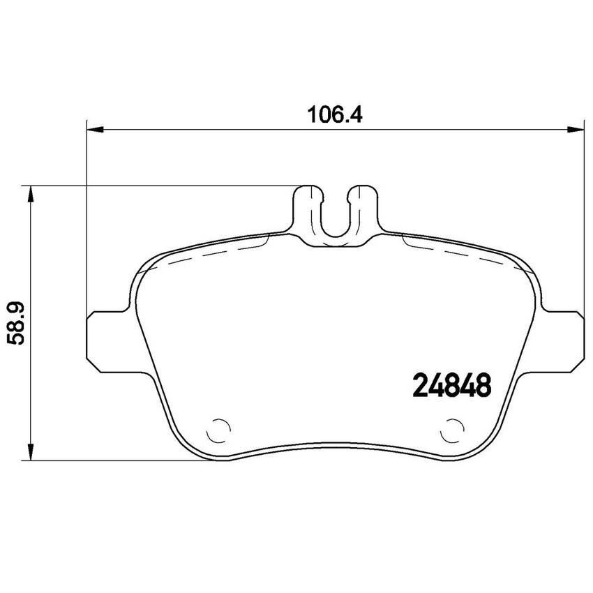 Mercedes Disc Brake Pad Set - Rear (Low-Met) 0084202320 Brembo