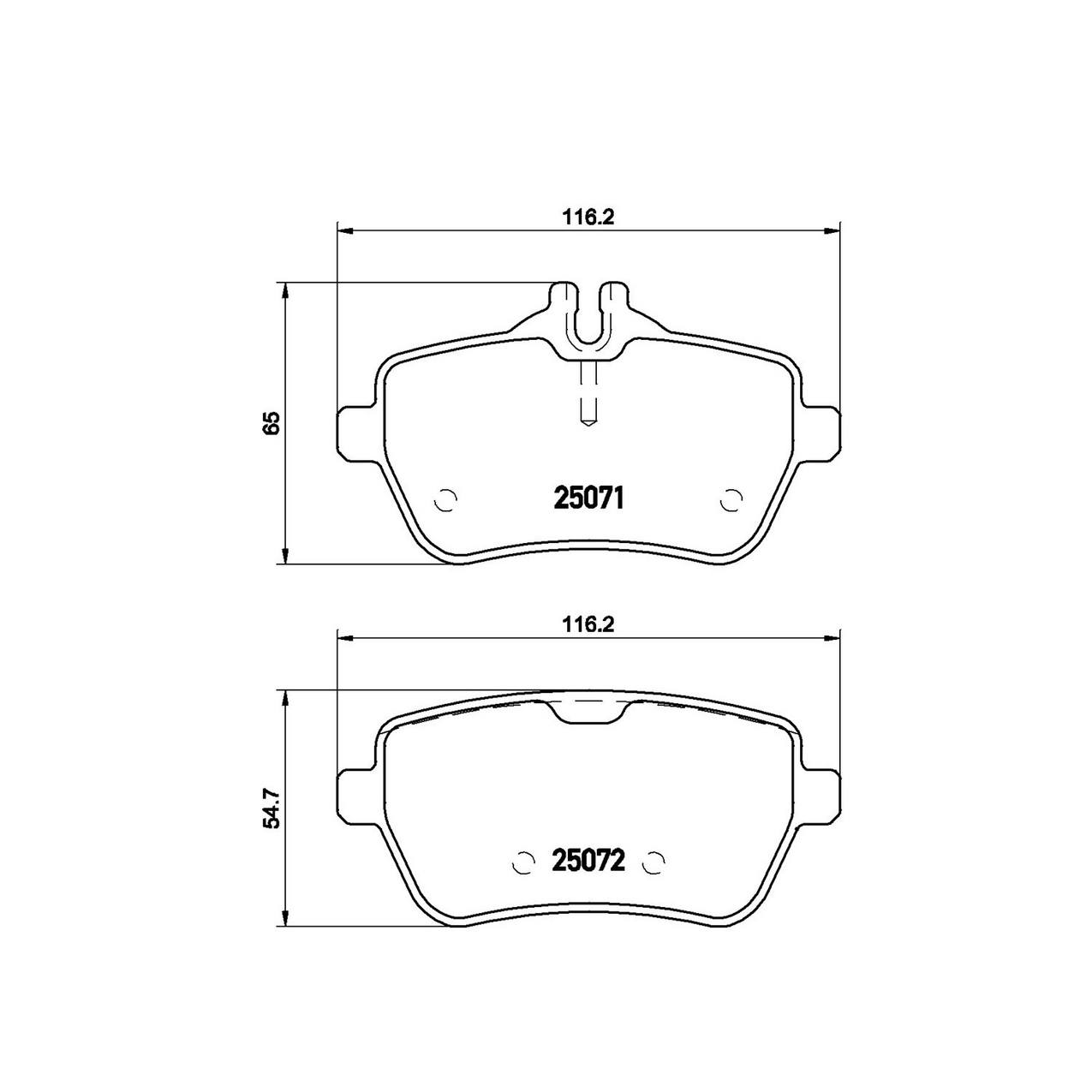 Mercedes Disc Brake Pad Set - Rear (Low-Met) 0084203420 Brembo